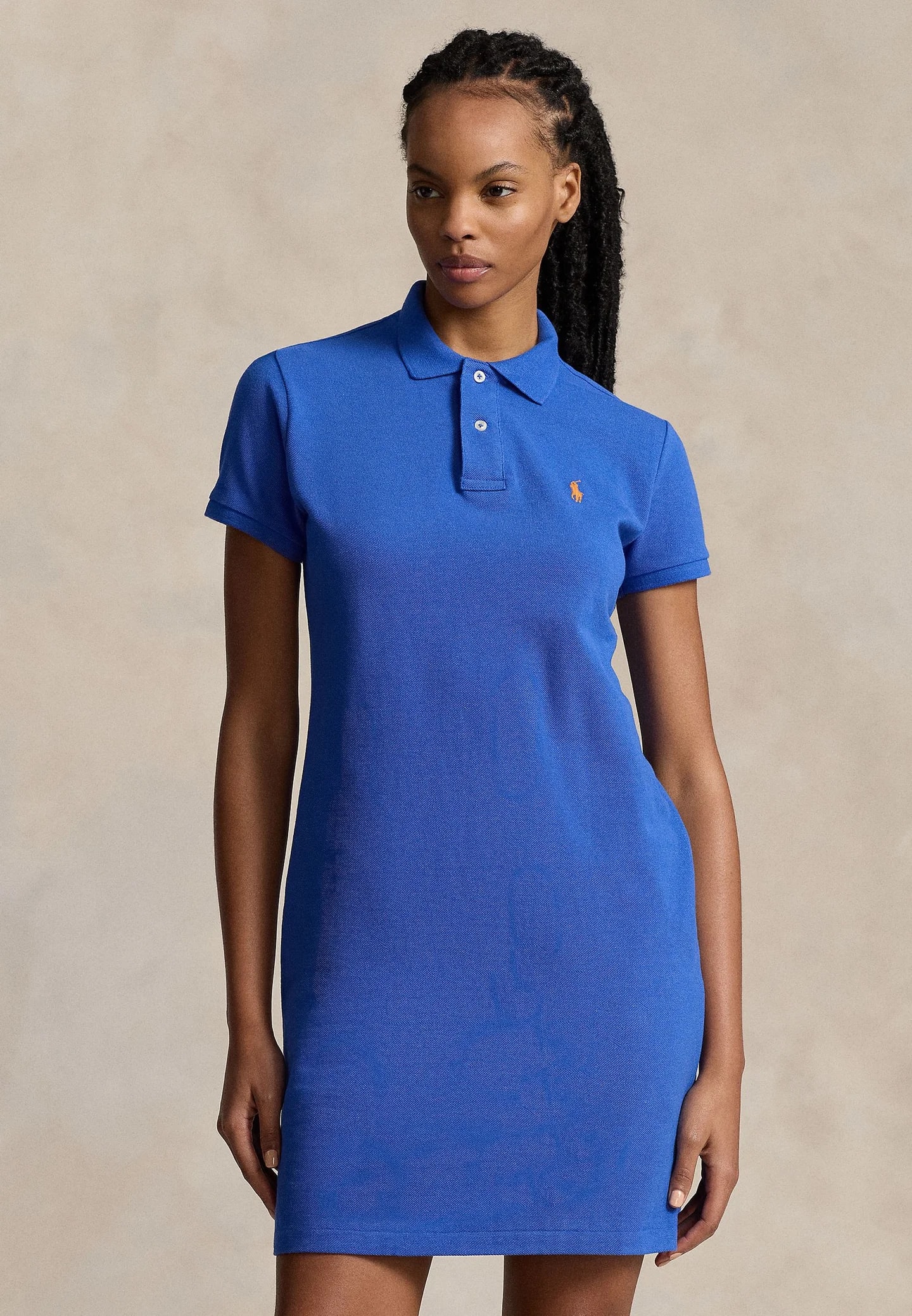 COTTON MESH POLO DRESS - Платье-толстовка