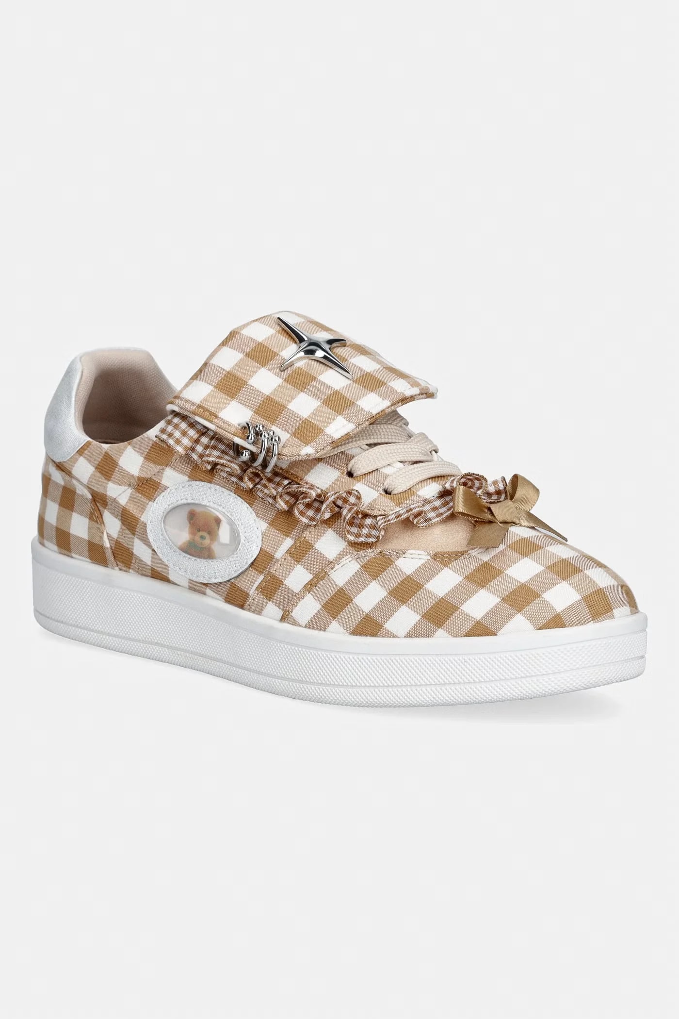 Женские кроссовки Magic Teddy Bear Gingham Flat Shoes