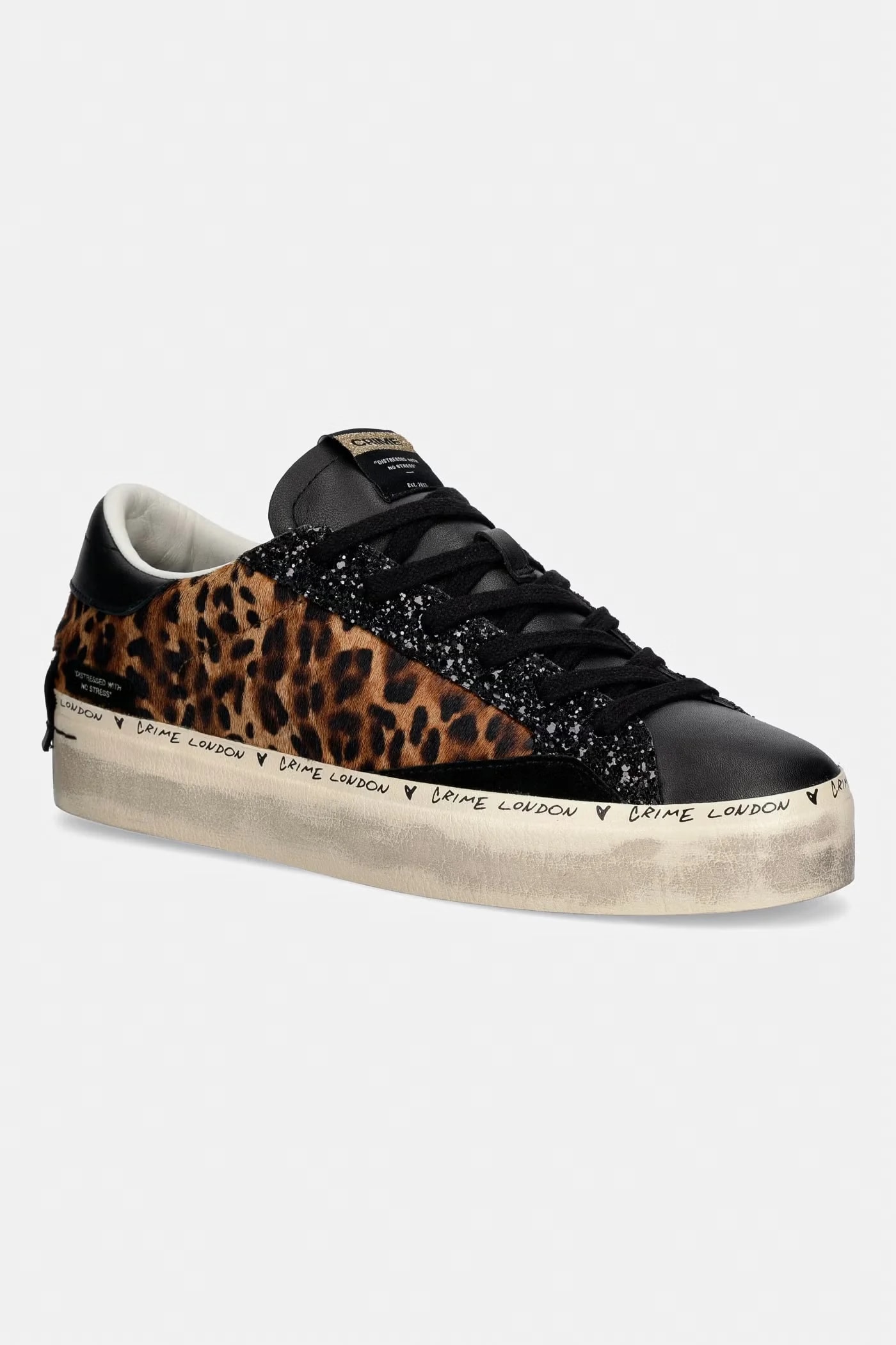 Женские кожаные кроссовки DISTRESSED PLATFORM