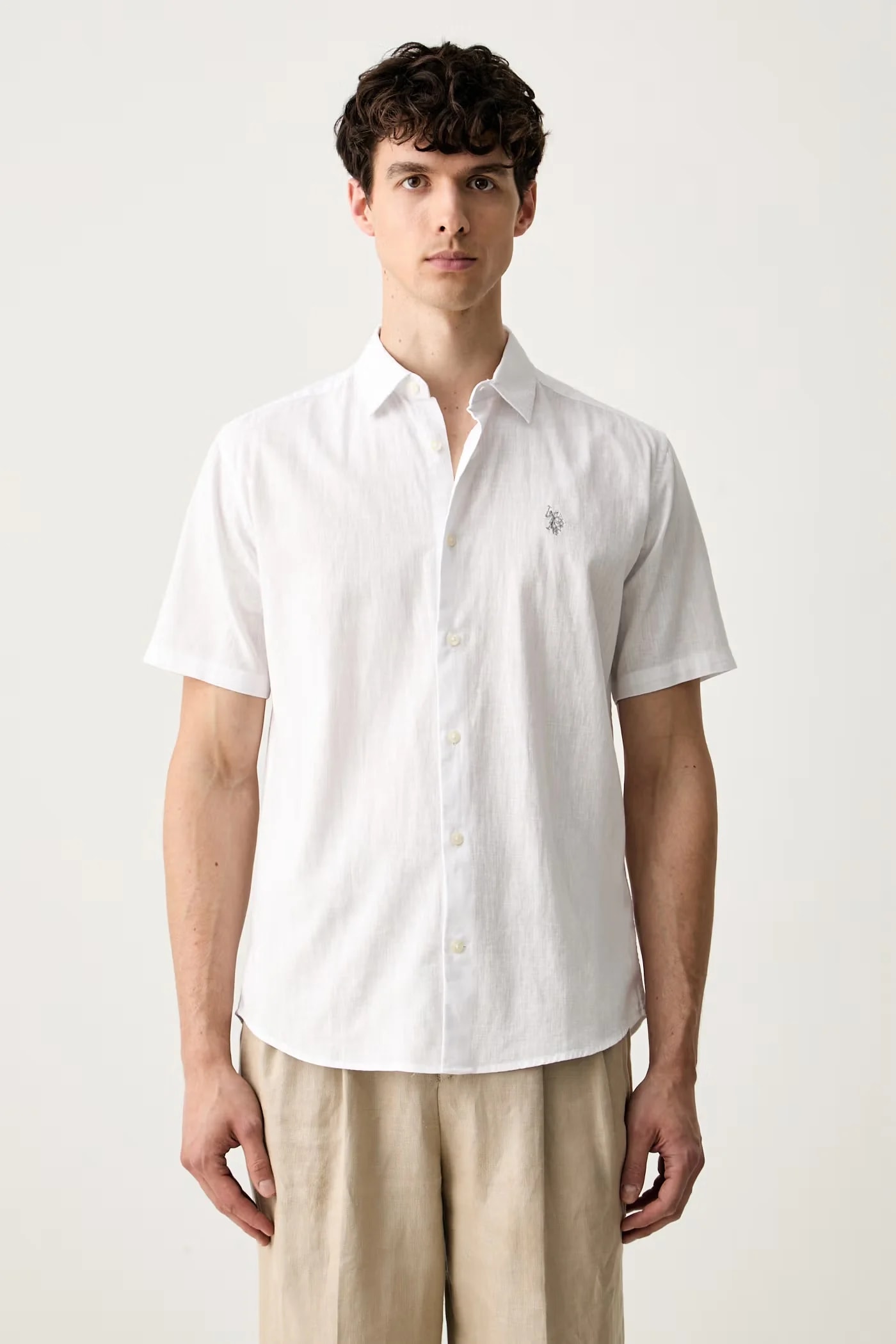 Мужская рубашка из льна LINEN BLEND SS