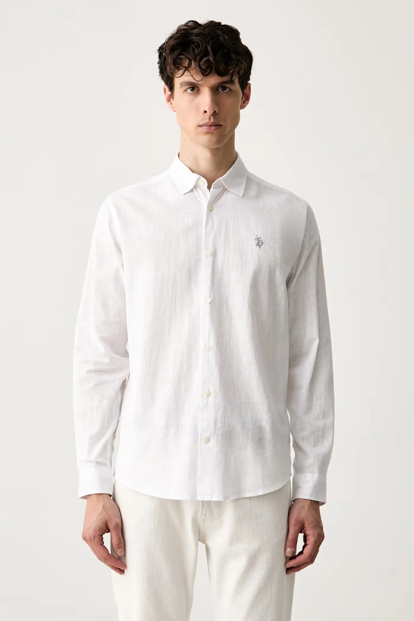 Мужская рубашка сафари из льна LINEN BLEND LS