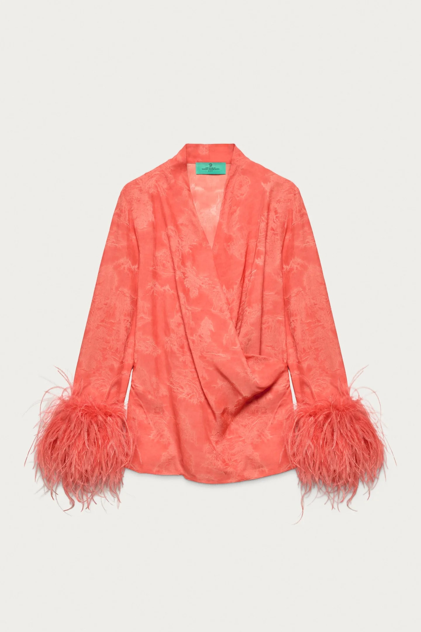 РУБАШКА С МЕСТАМИ И ПЕРЬЯМИ МАРИСА БЕРЕНСОН X Zara