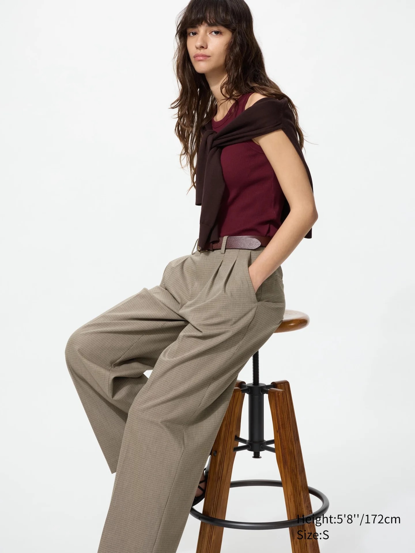 SMART Bundfaltenhose (широкая посадка, кариерт)