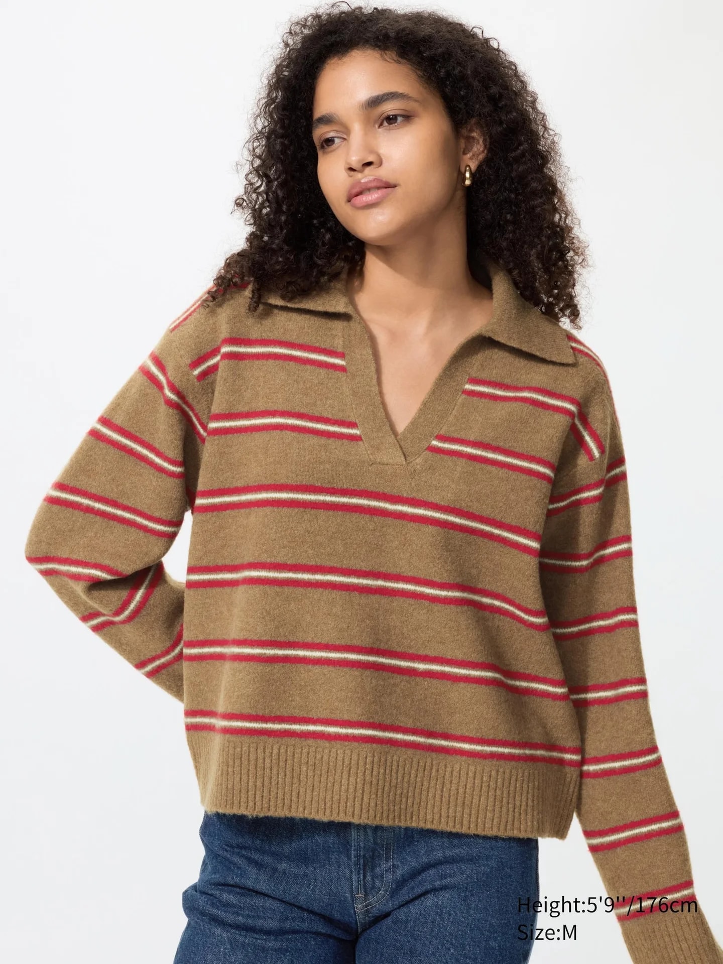 Пряжа-суфле Strickpullover (Skipper-Polokragen, gestreift)