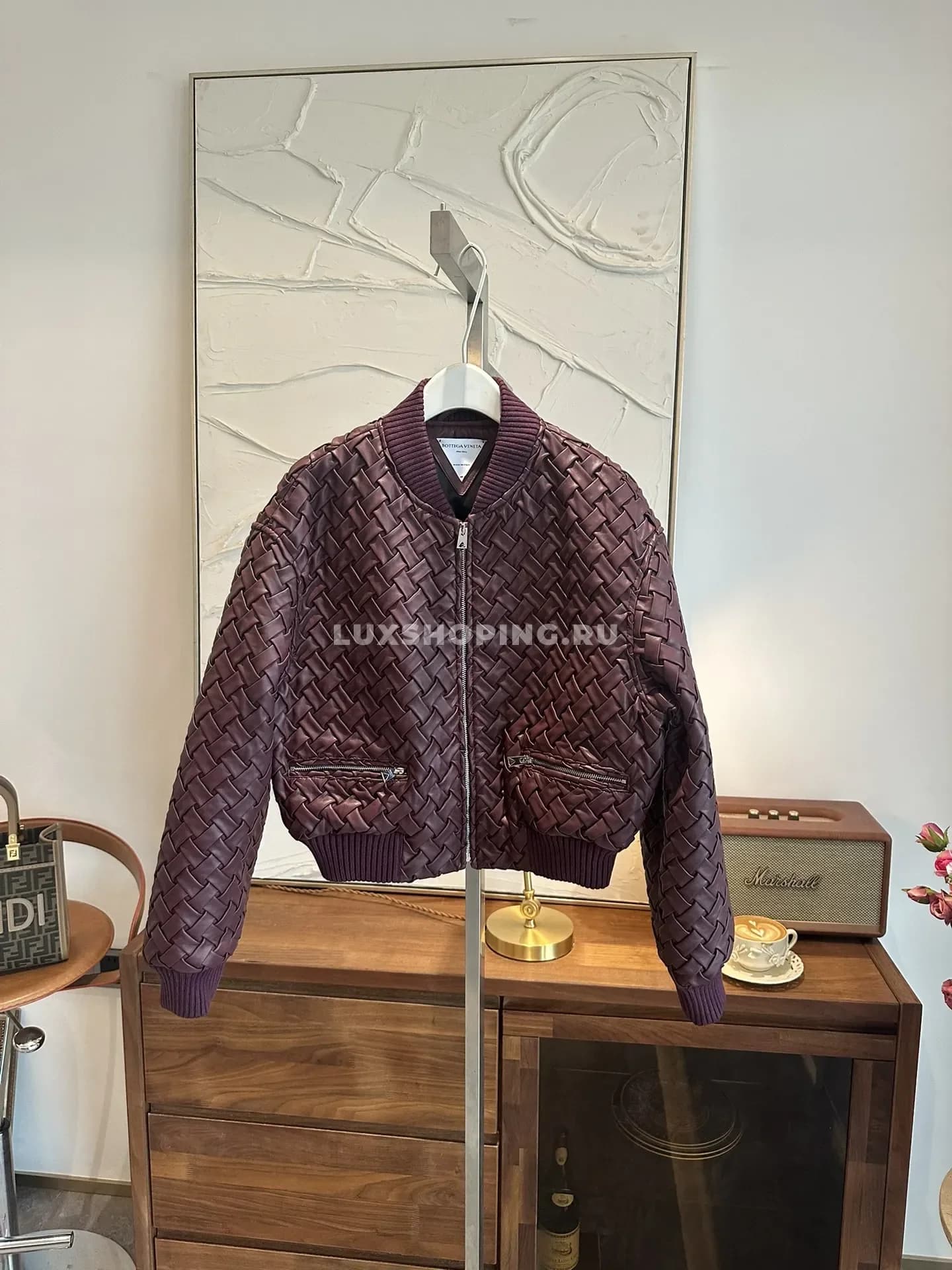 Кожаная куртка Bottega бордо