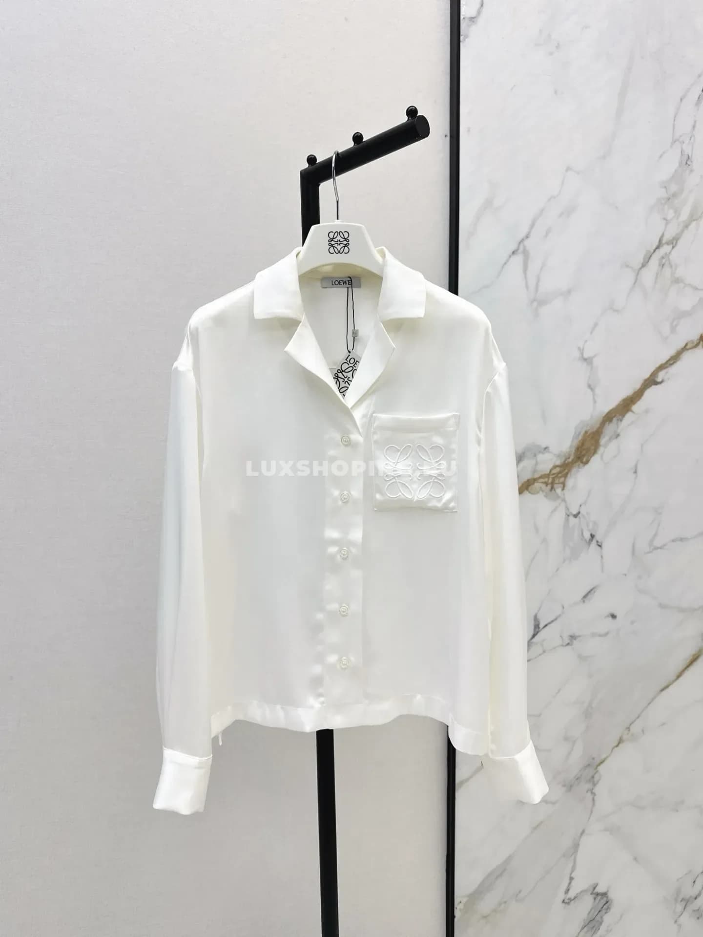 Рубашка Loewe белая с вышивкой