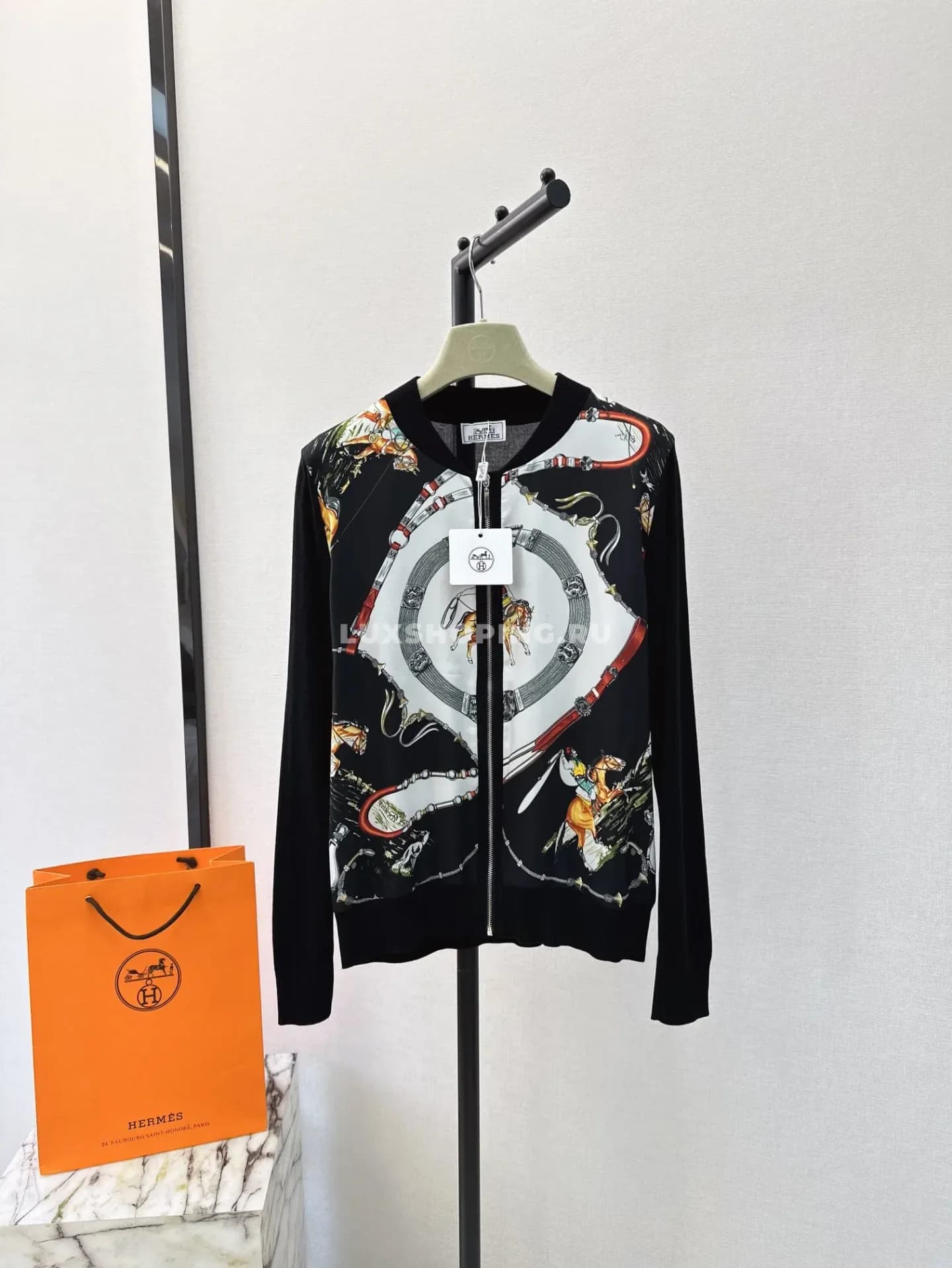 Тонкий кардиган Hermes черный