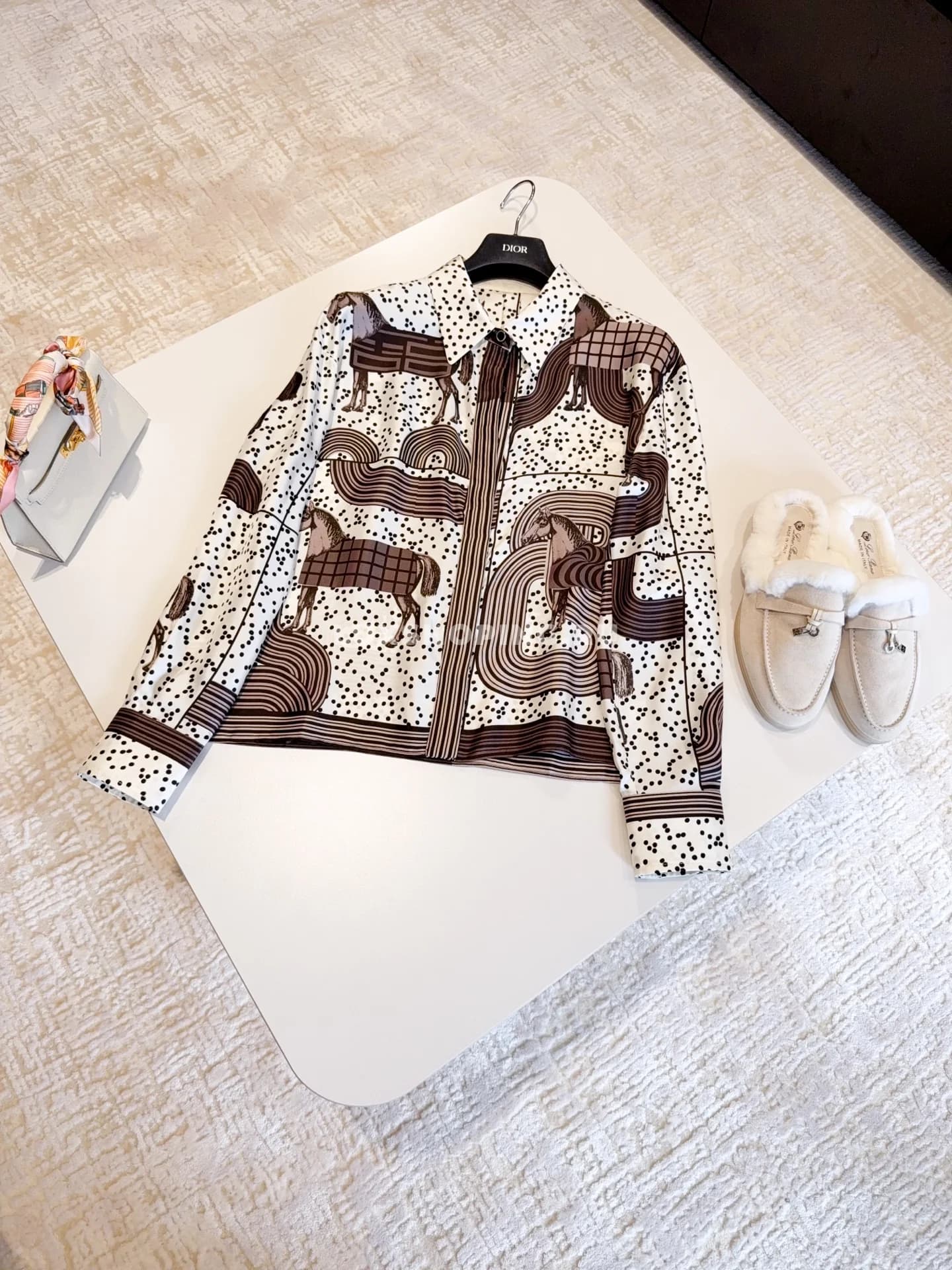 Шелковая рубашка Hermes