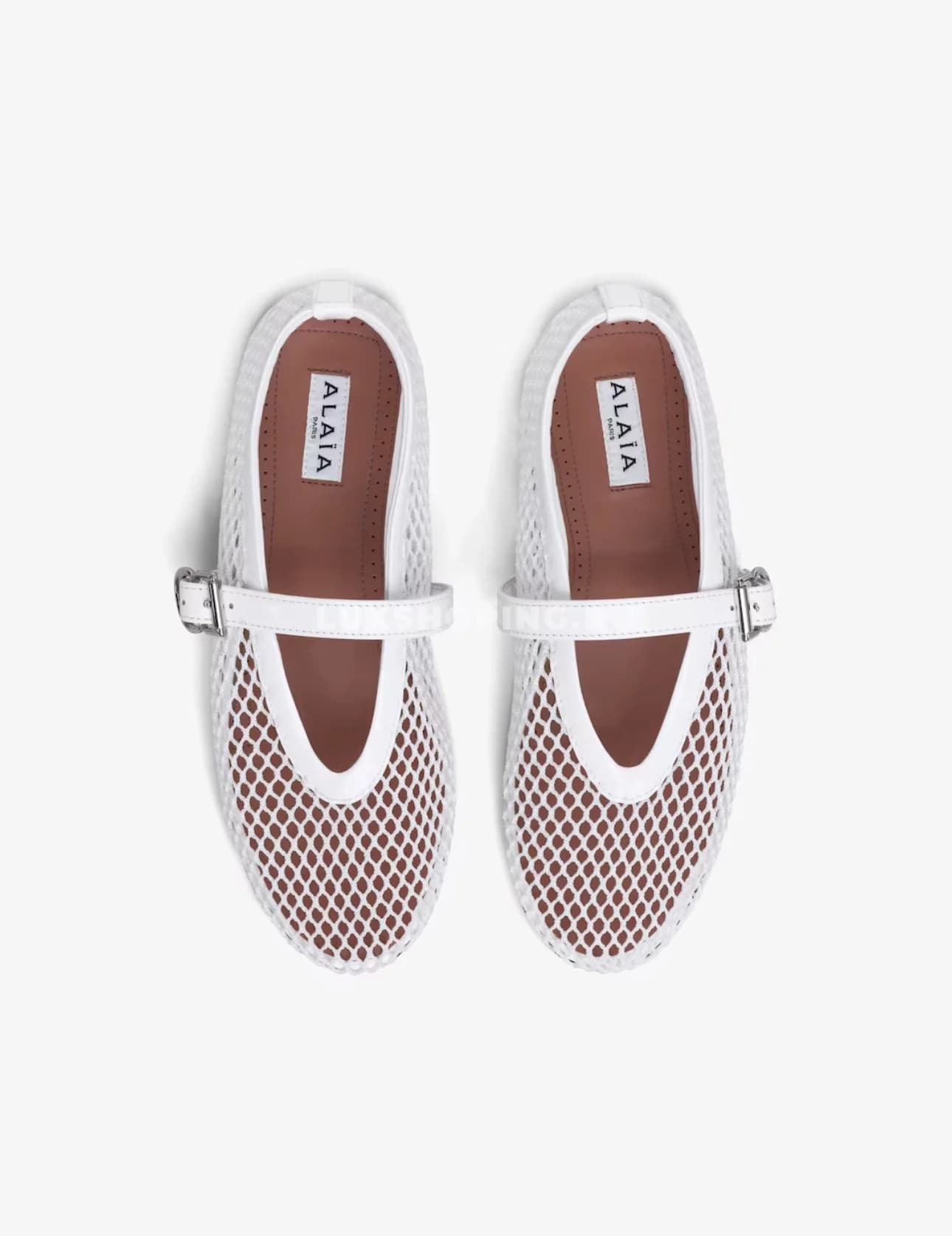 Балетки ALAÏA сетчатые белые