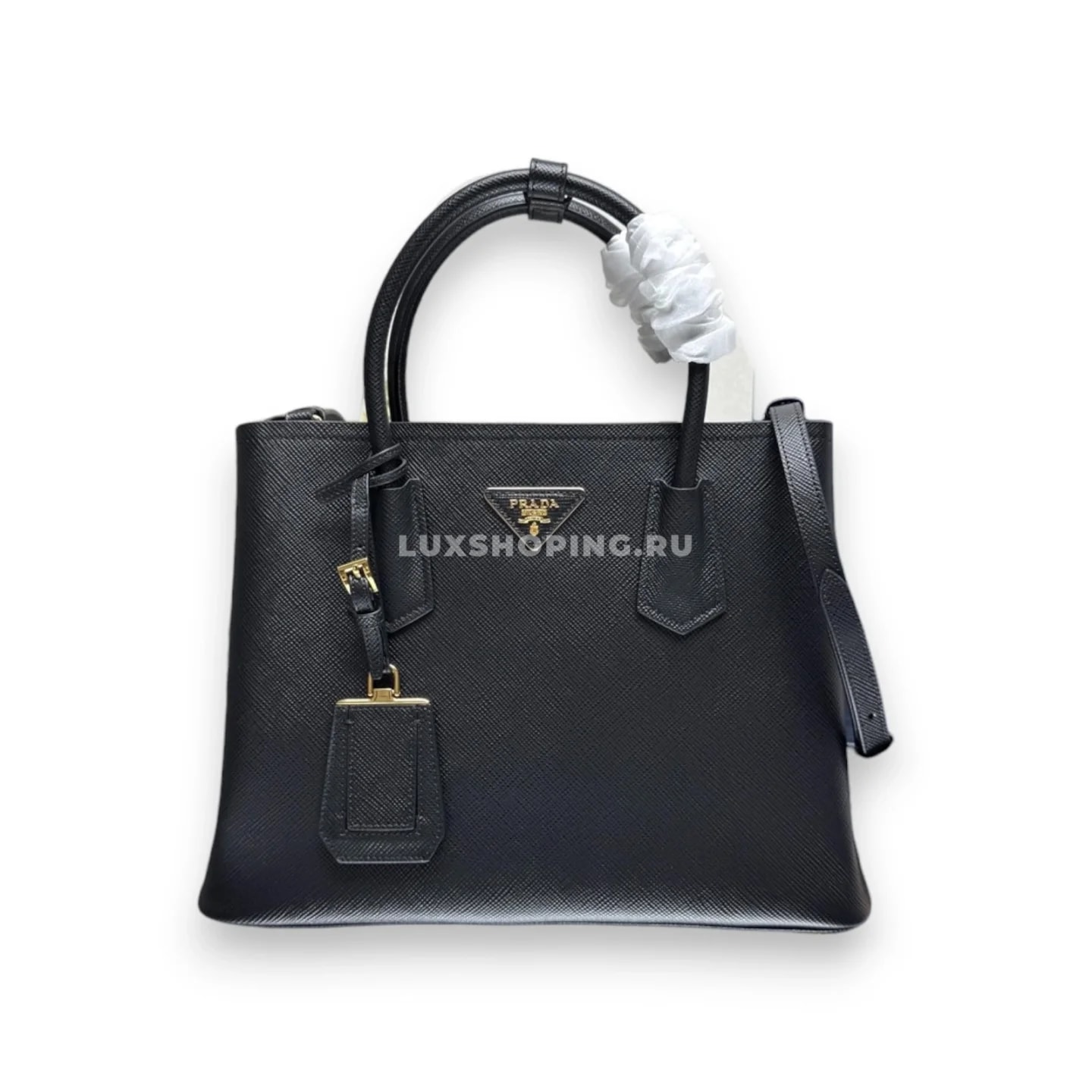 Сумка Prada Double черная 33×24,5×14 см