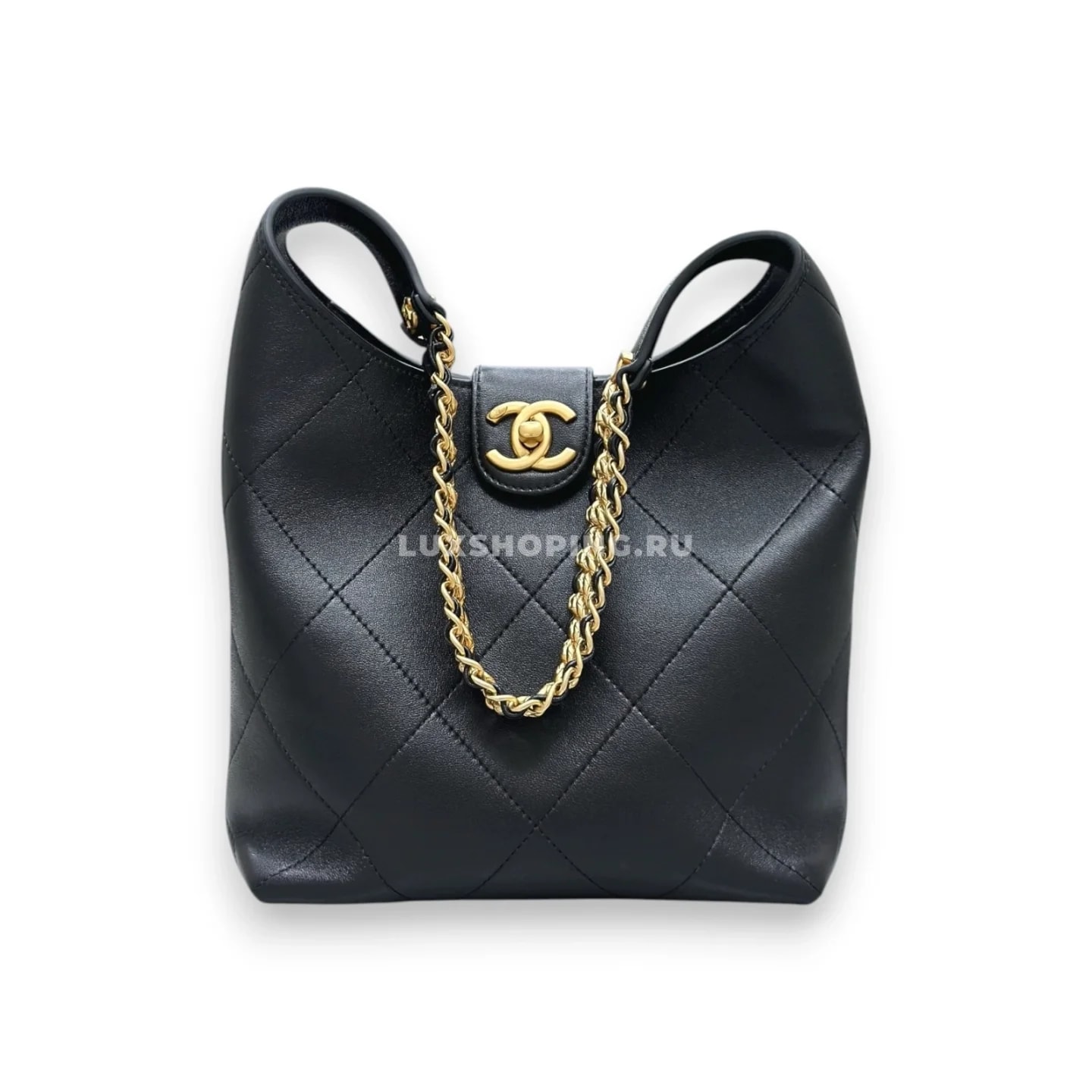 Сумка Chanel 25P Hobo черная 23×27×21 см