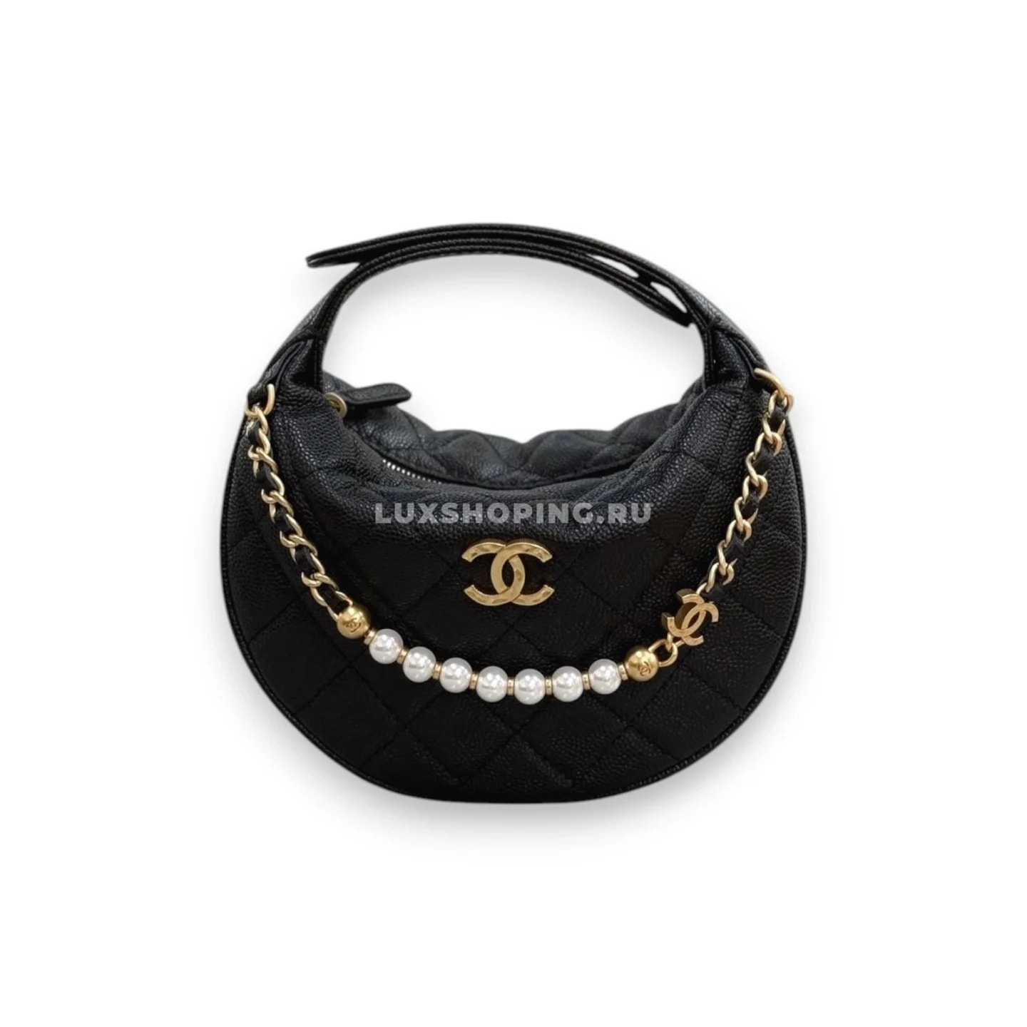 Сумка луна Chanel черная 11×19×8 см