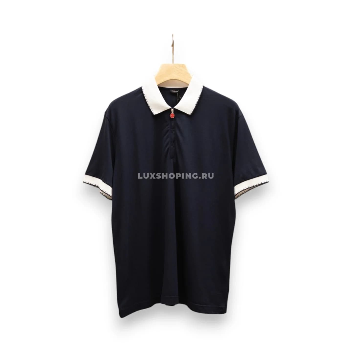 Футболка Kiton Black White Collar Polo
