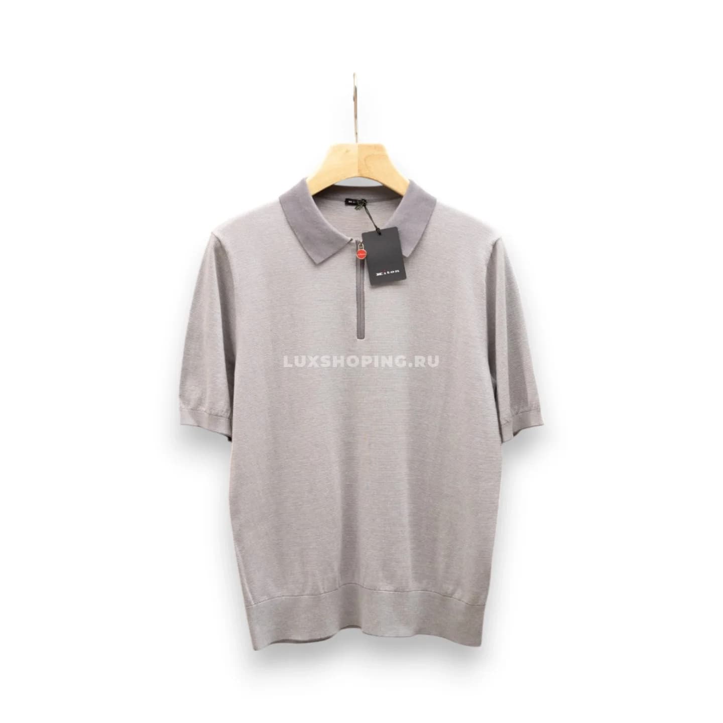 Футболка Kiton Grey Zipper Polo