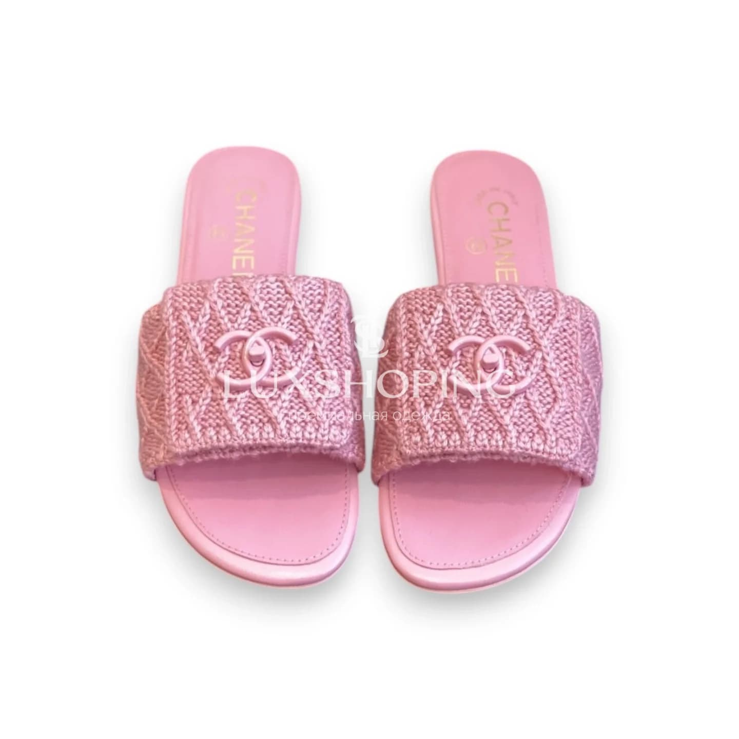 Шлепанцы Chanel Вязаный Розовый Уют