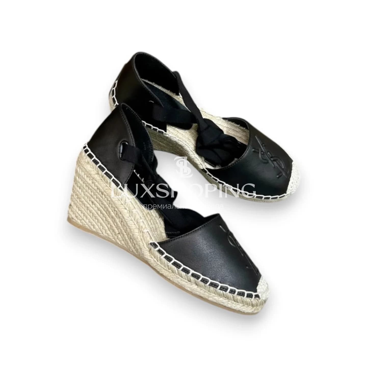 Босоножки на танкетке YSL Черные