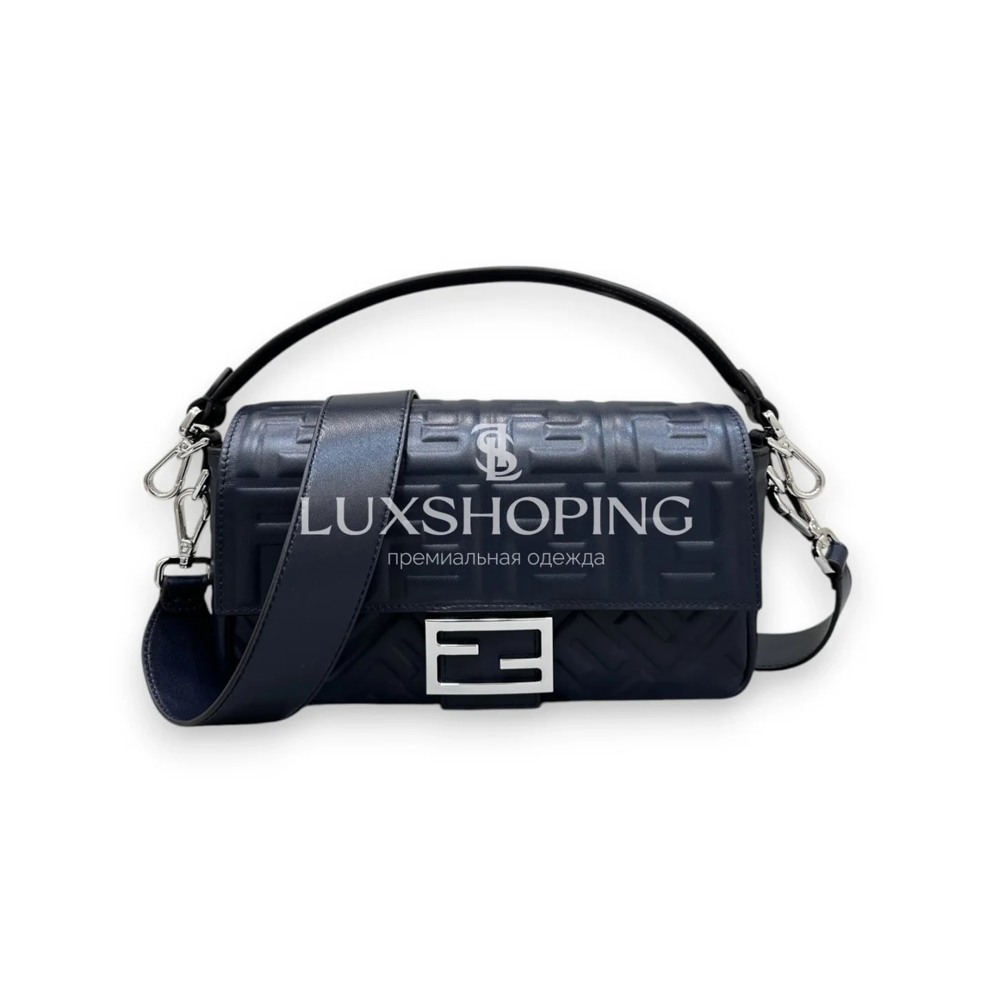 Сумка Fendi Baguette черная 27×13×5 см