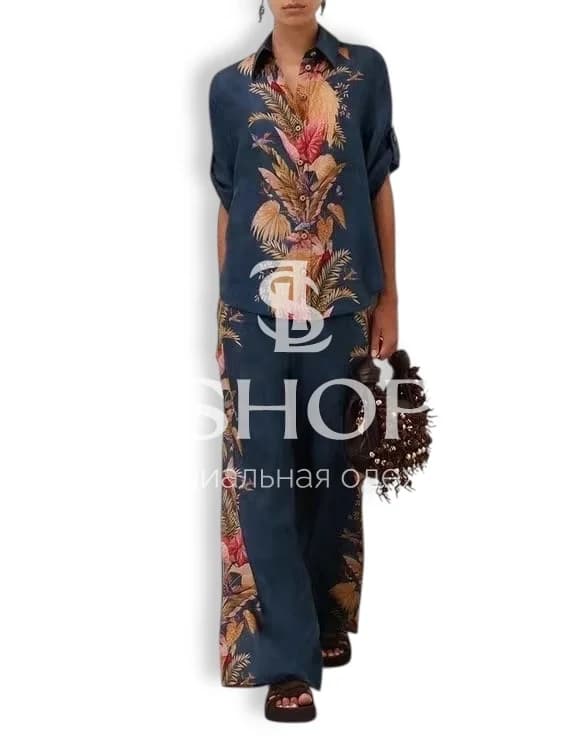 Комплект Zimmermann Ascension из 100% шелка с тропическим принтом