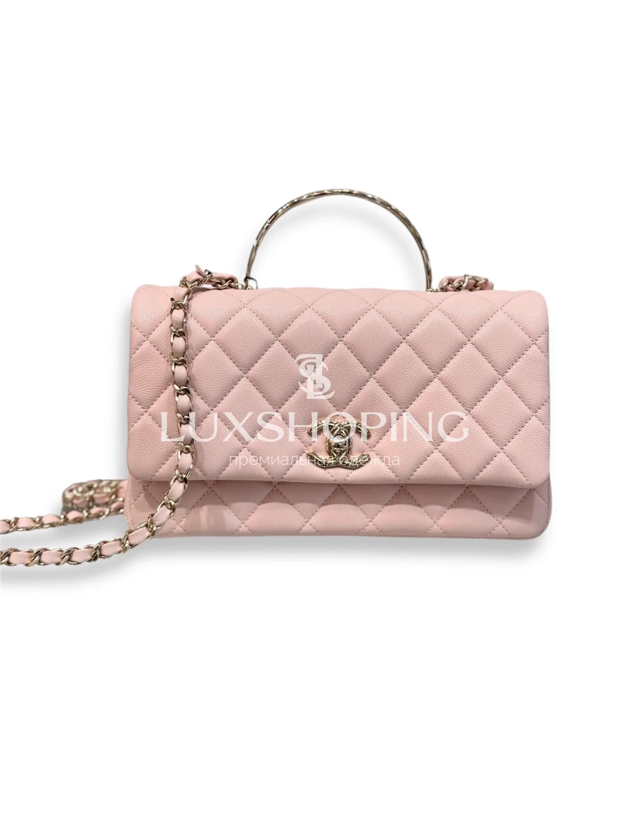 CHANEL Сумка 25S Coco Crush Handle в нежном розовом цвете Medium 13.5 × 23 × 7 см