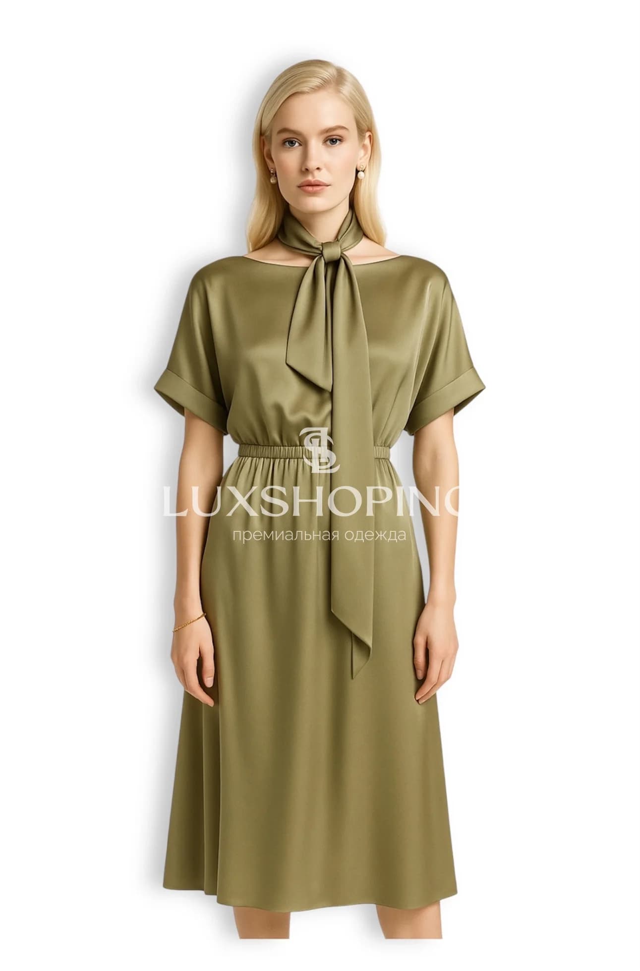 Loro Piana Платье из натурального шёлка с поясом