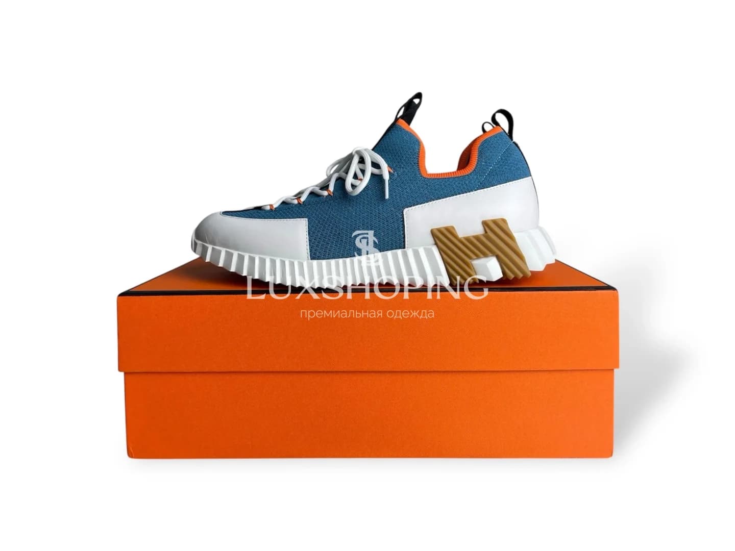 HERMÈS Lift Navy Sneakers кроссовки H013