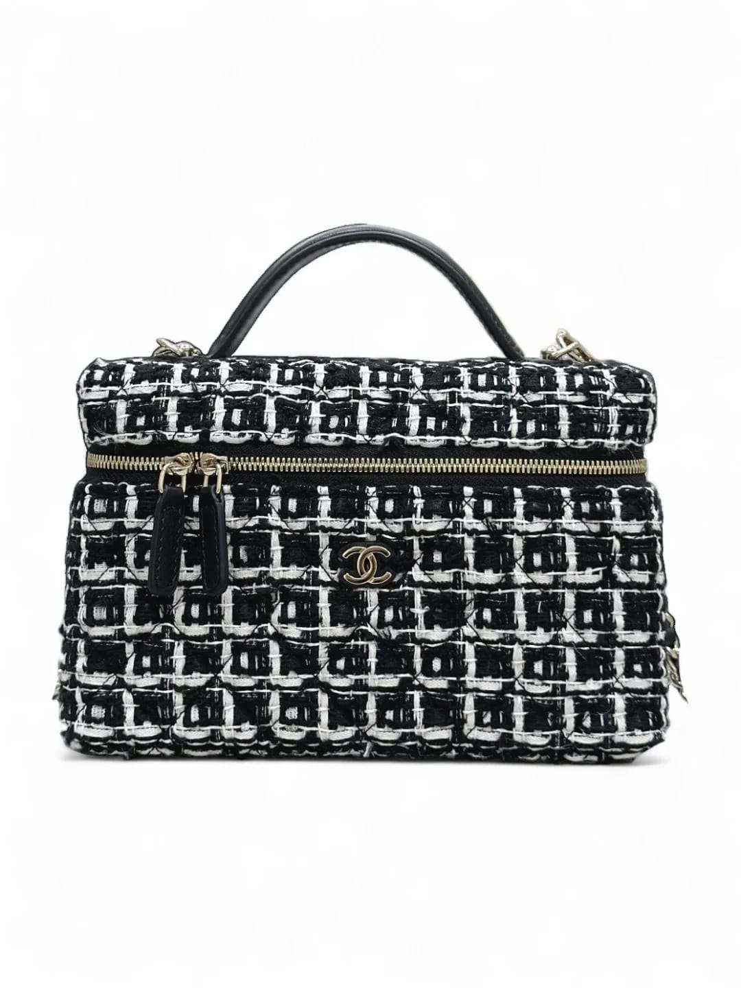 Сумка твидовая Chanel 25C LP черная 17х19,5х5 см