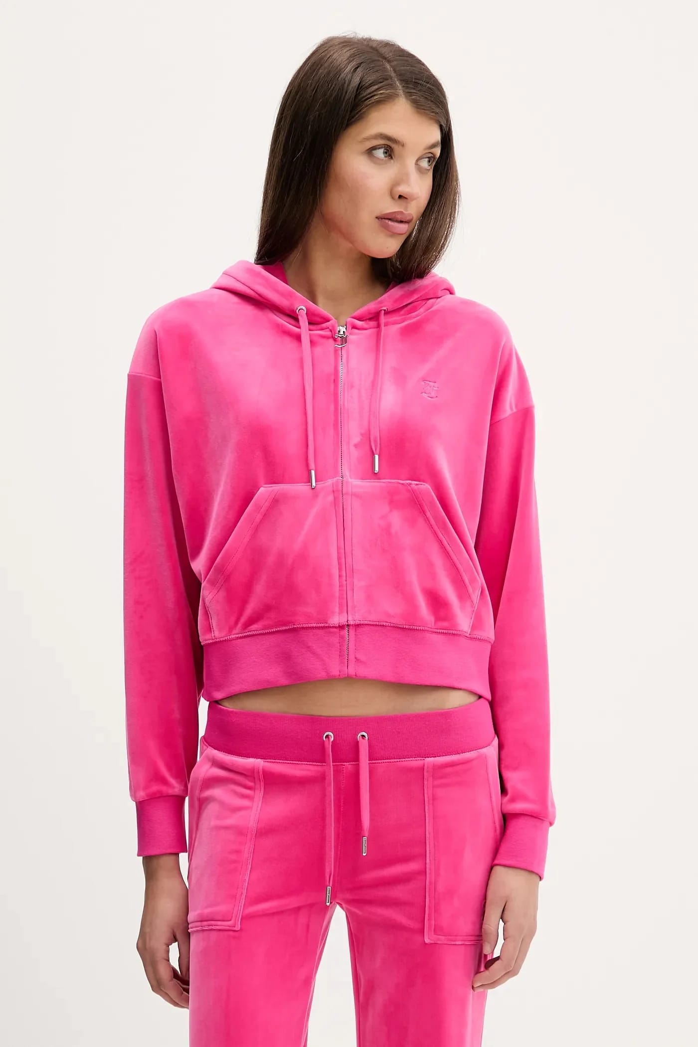 Бархатный свитшот BRENDAL CROP OVERSIZED HOODIE