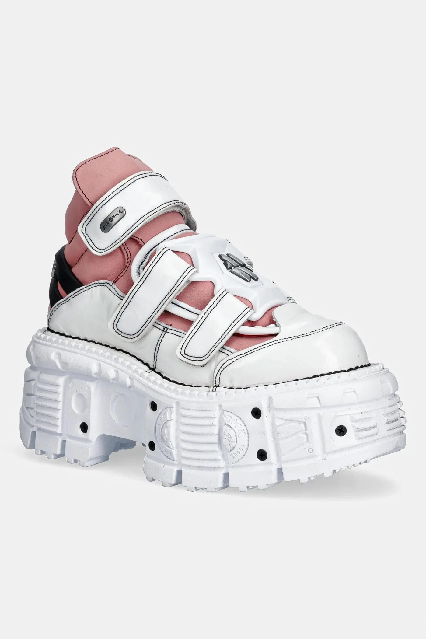 CHAROL ARRUGADO BLANCO, NOBUCK ROSA, кожаные кроссовки TANK