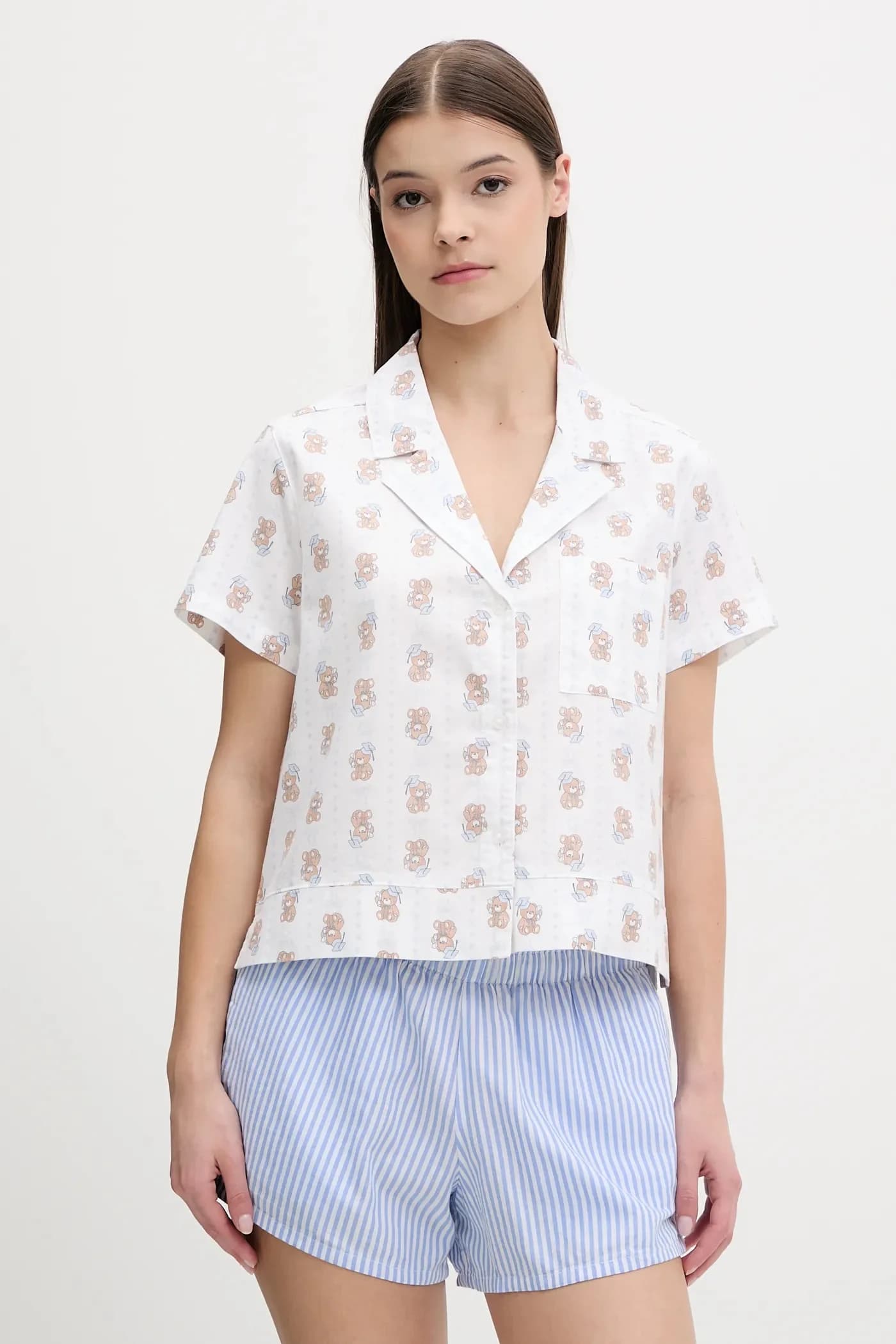 Хлопковая пижамная рубашка