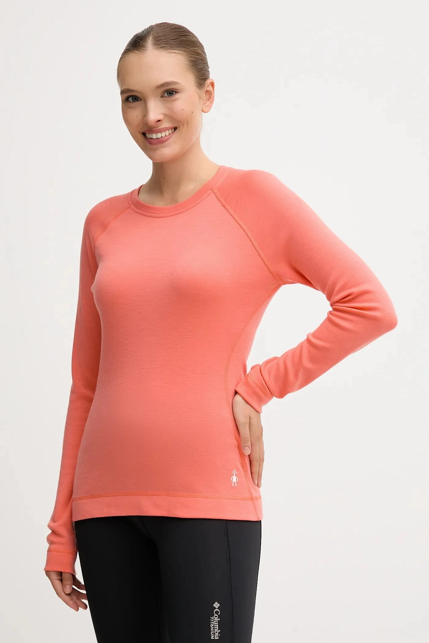 Классическая функциональная рубашка Thermal Merino с длинными рукавами апельсин для женщин