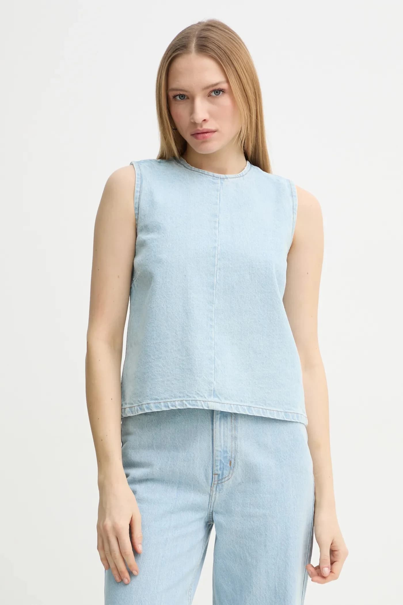 Джинсовый топ цитрин-