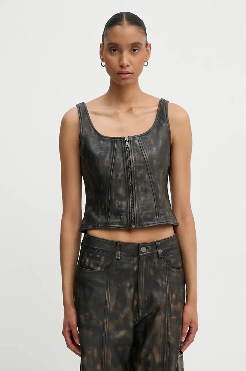 Кожаная блузка