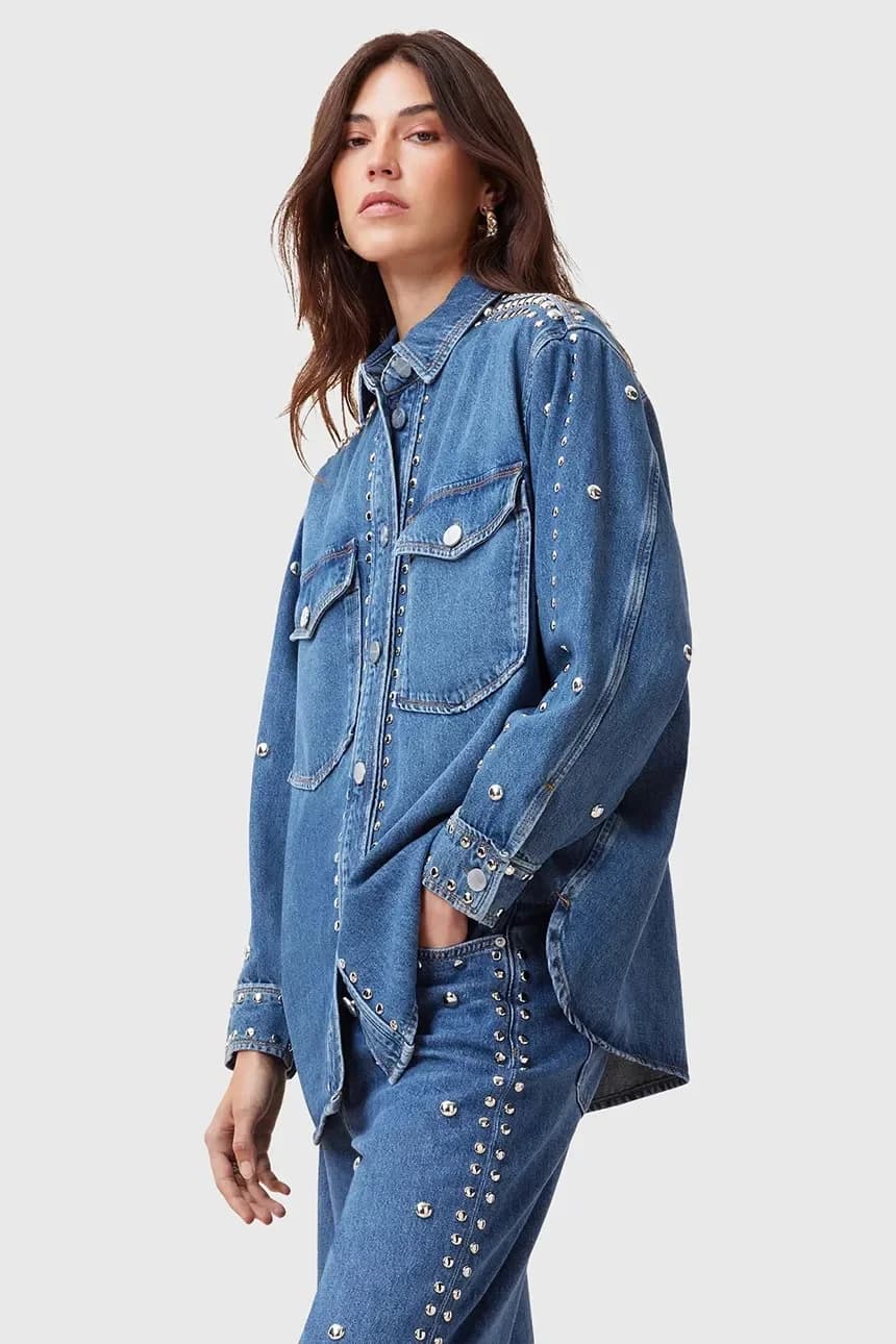 рубашка из хлопкового денима ALBA