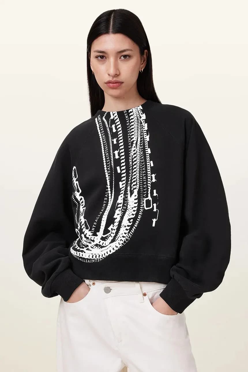 Хлопковая толстовка AllSaints METALLO DANA