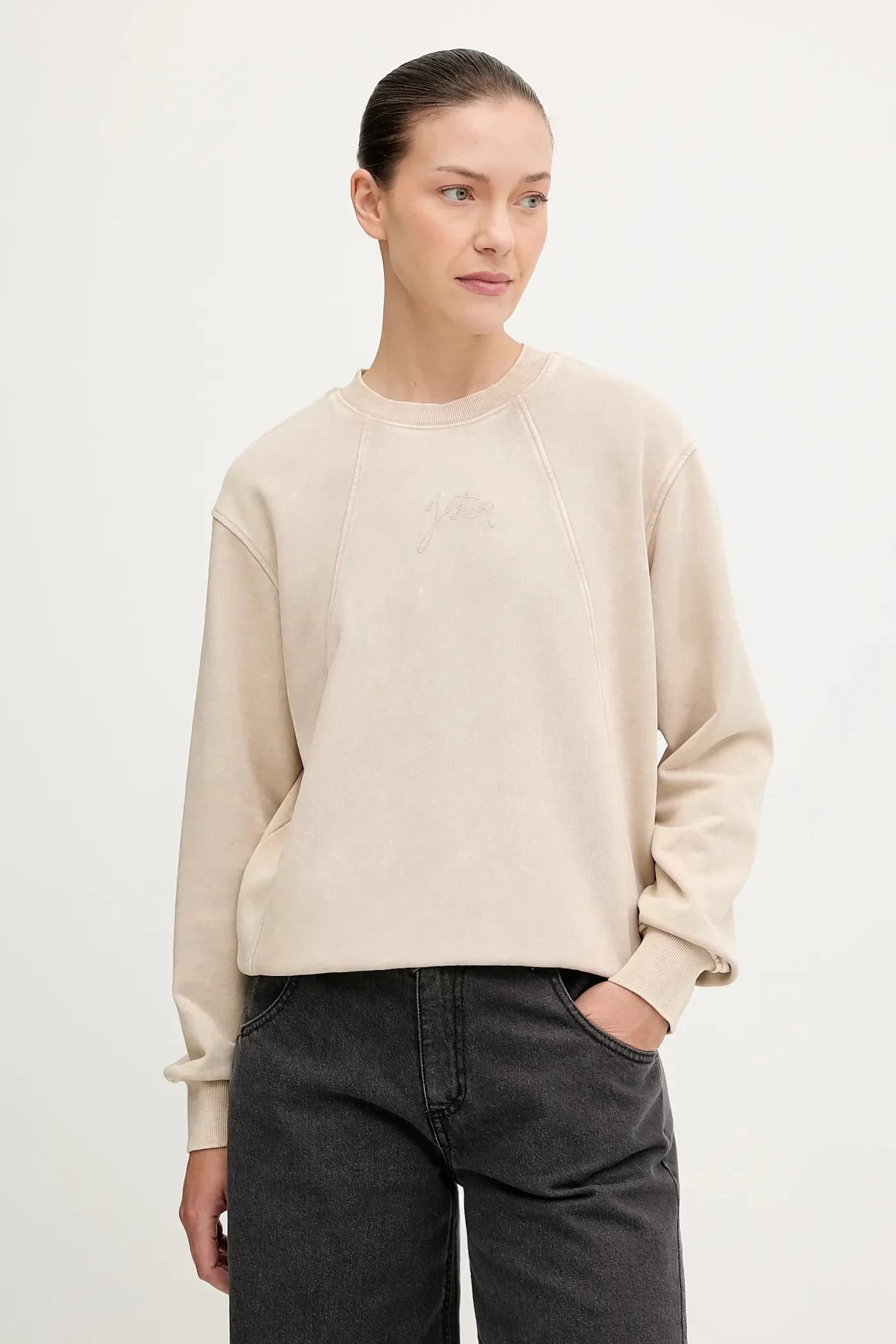 Толстовка из хлопка с выстиранным узором