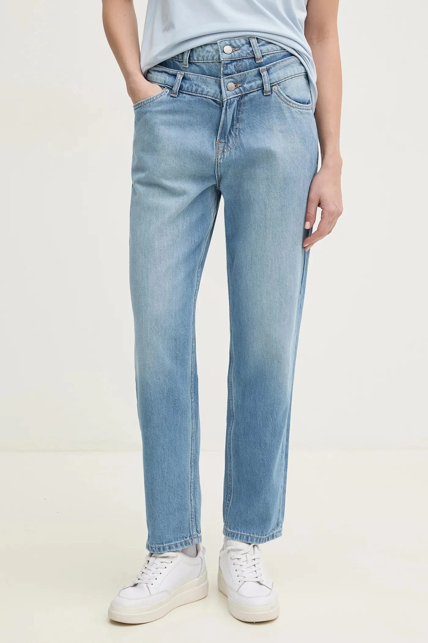 TAPERED JEANS UHW DOUBLE джинсы