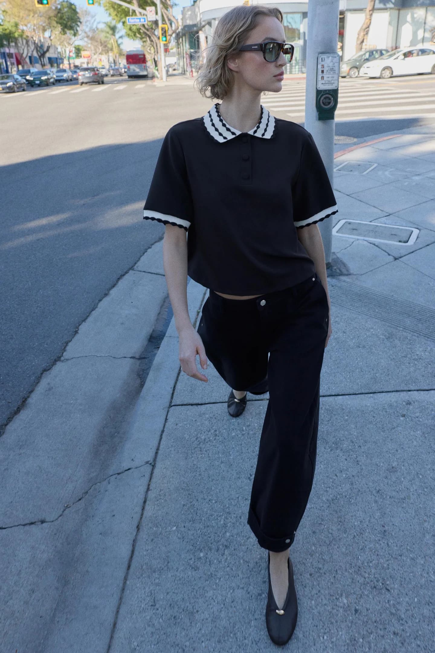 ТОП ПОЛО ИЗ КОМБИНИРОВАННОЙ ТКАНИ