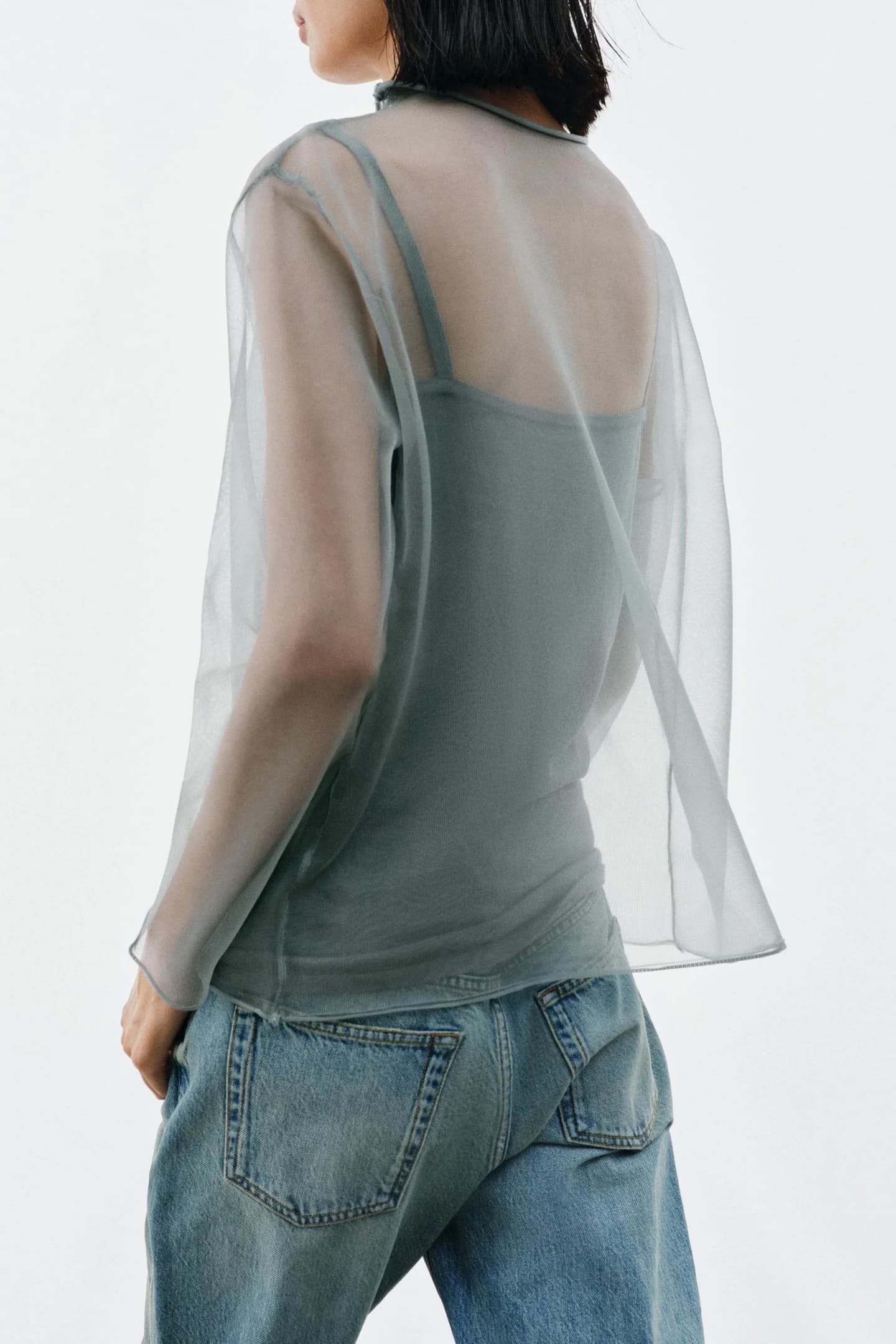 ПОЛУПРОЗРАЧНЫЙ ТРИКОТАЖНЫЙ ТОП