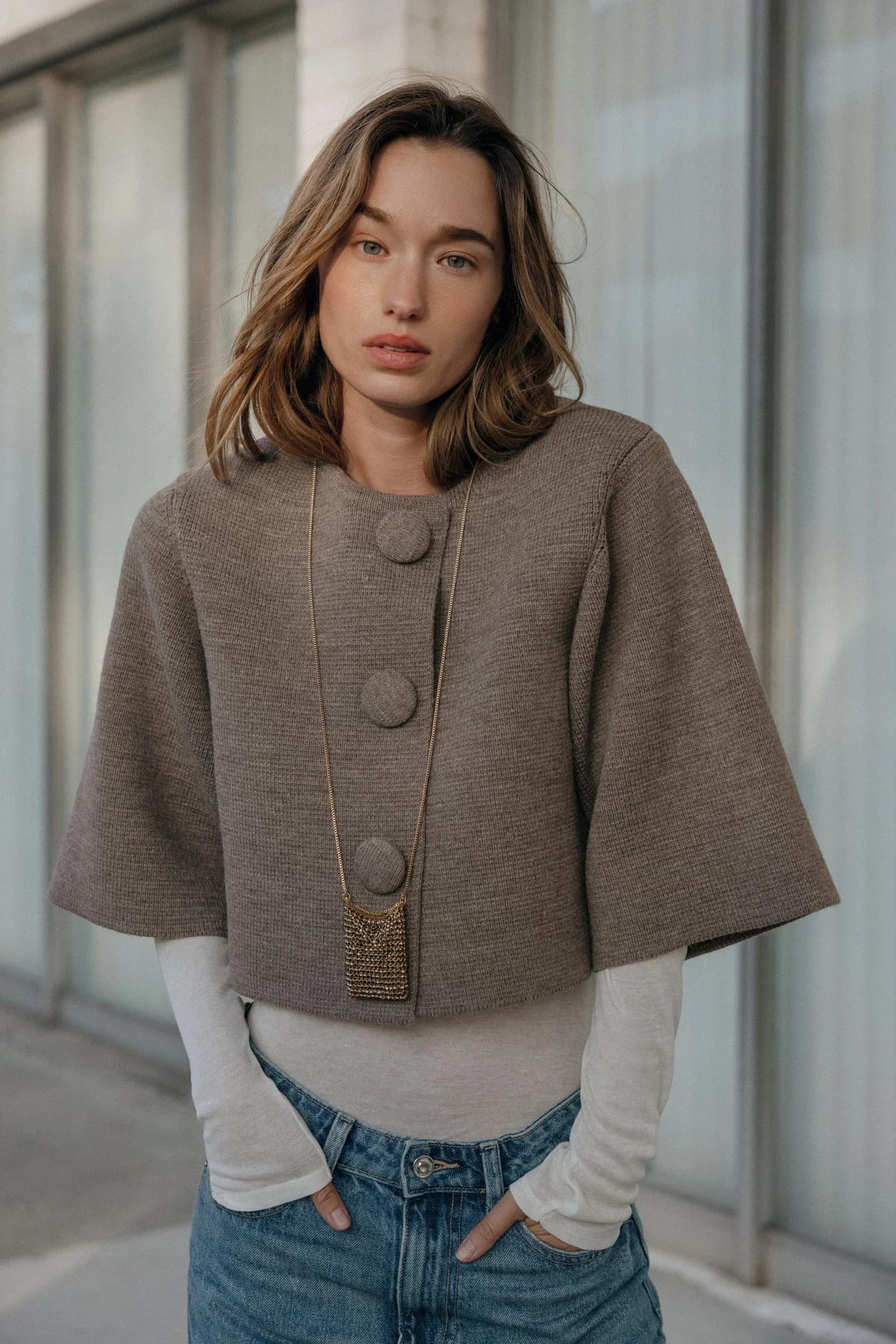 КОРОТКИЙ ТРИКОТАЖНЫЙ КАРДИГАН