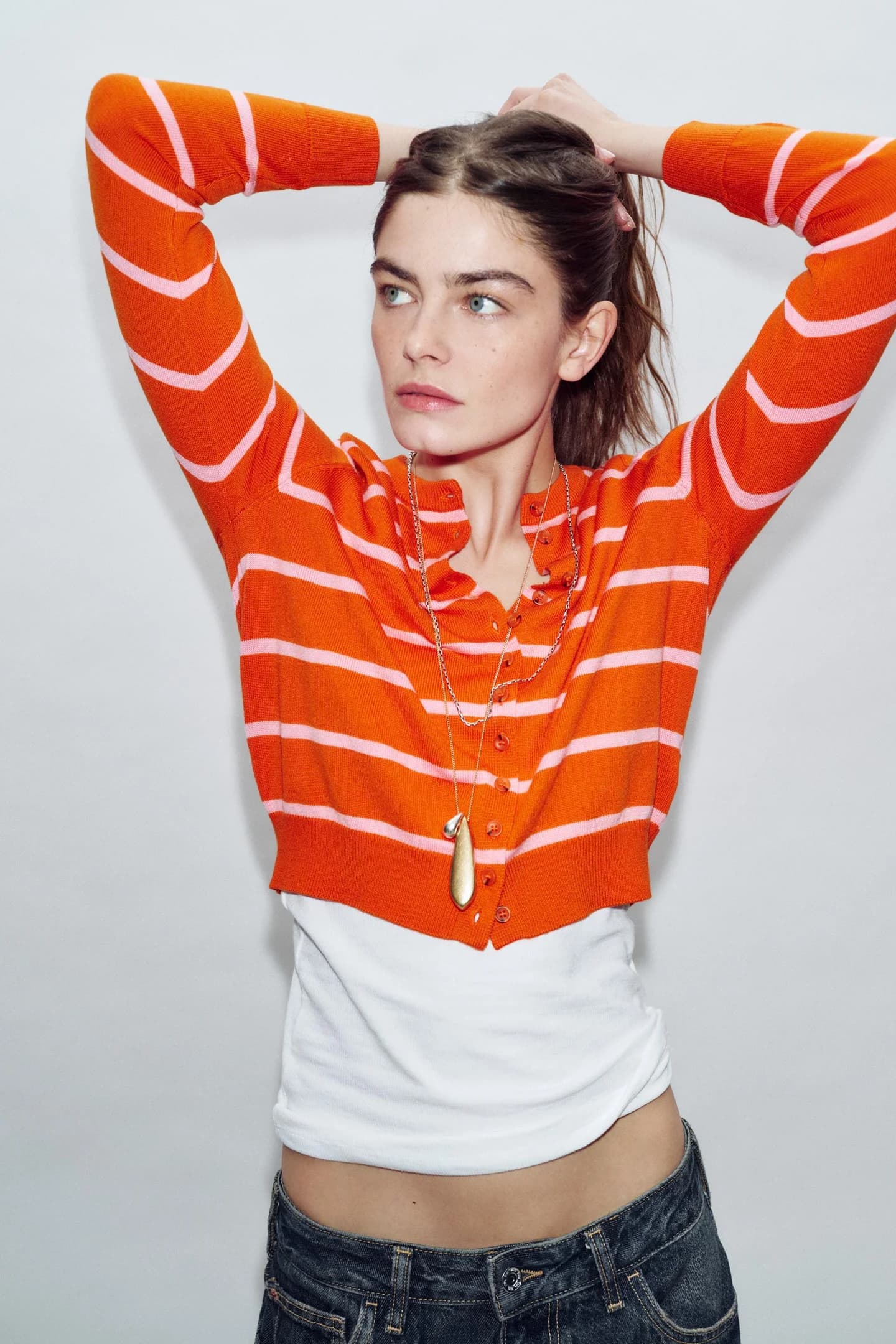 ТРИКОТАЖНЫЙ КАРДИГАН В ПОЛОСКУ