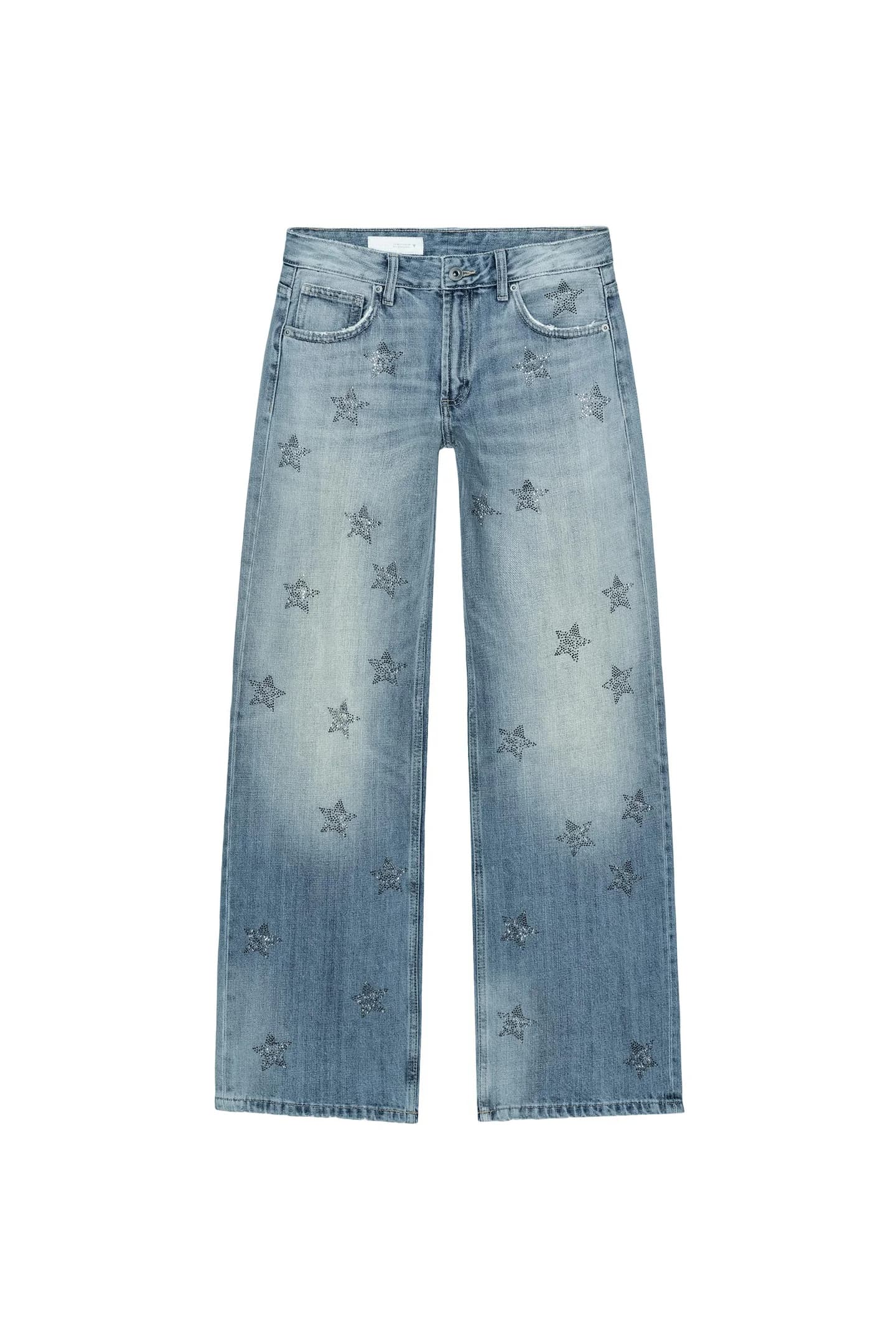 ШИРОКИЕ ДЖИНСЫ TRF С СТРОИТЕЛЬНЫМИ КРИСТАЛЛАМИ