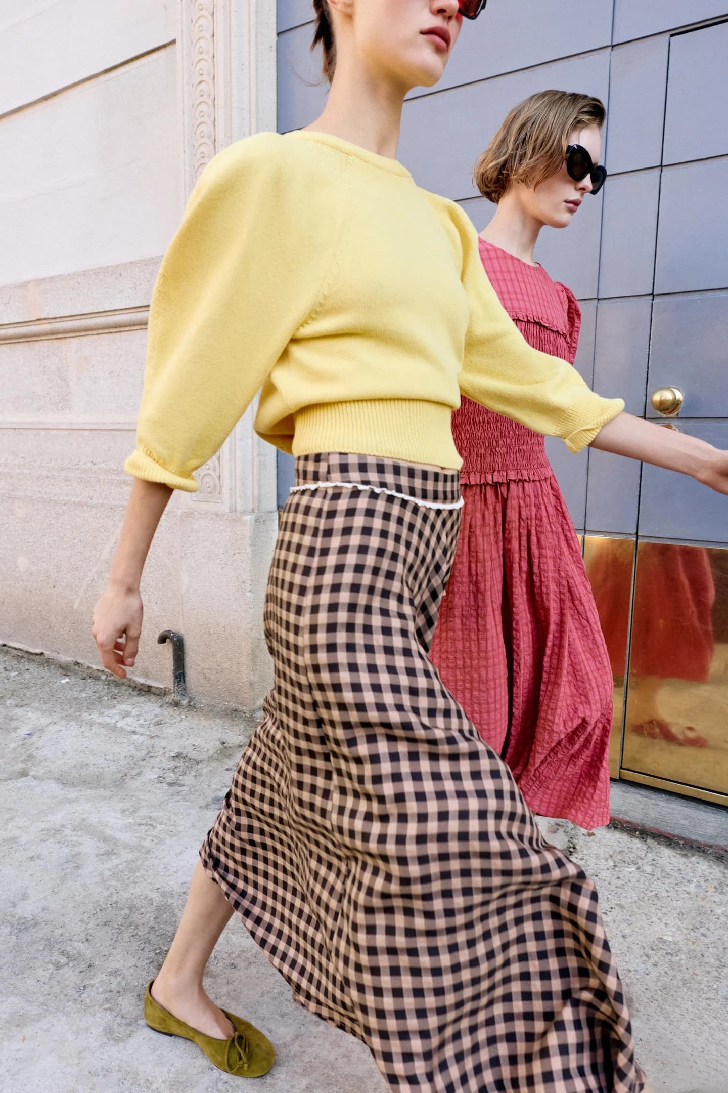 ЮБКА В КЛЕТКУ VICHY С КРУЖЕВОМ