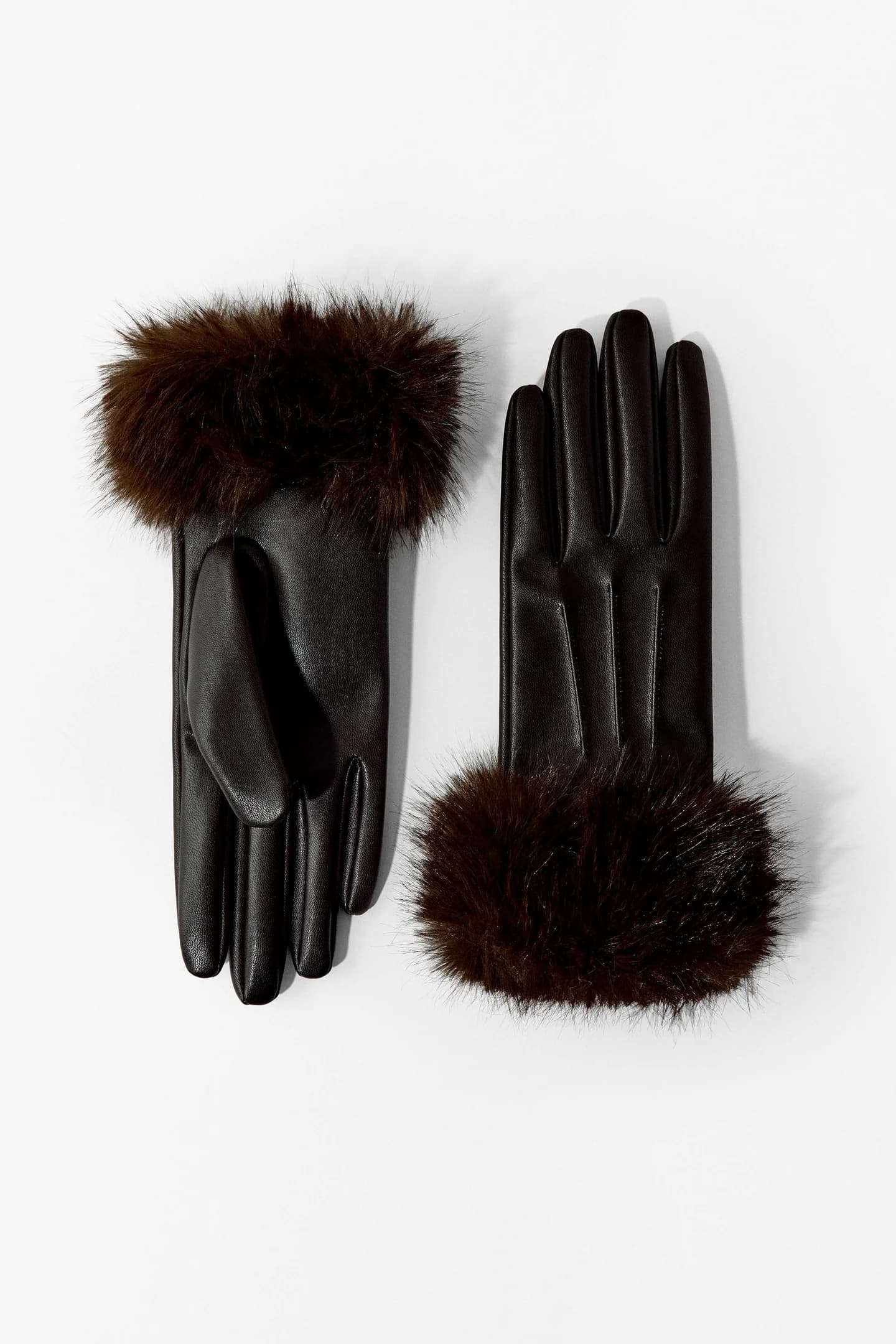 ПЕРЧАТКИ ИЗ ИСКУССТВЕННОЙ КОЖИ С ЭЛЕМЕНТАМИ ИСКУССТВЕННОГО МЕХА