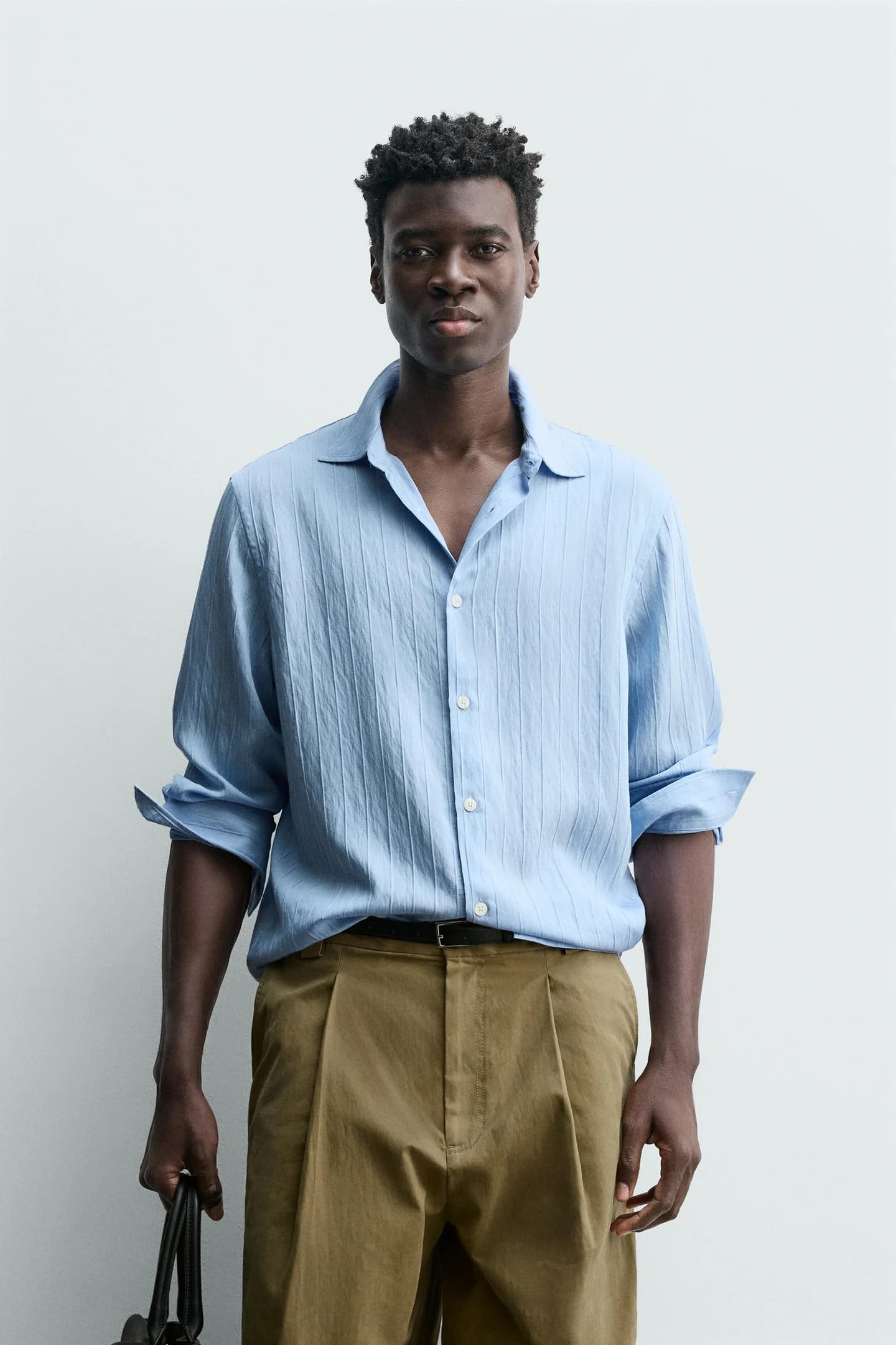 РУБАШКА ИЗ ЖАККАРДА В ПОЛОСКУ