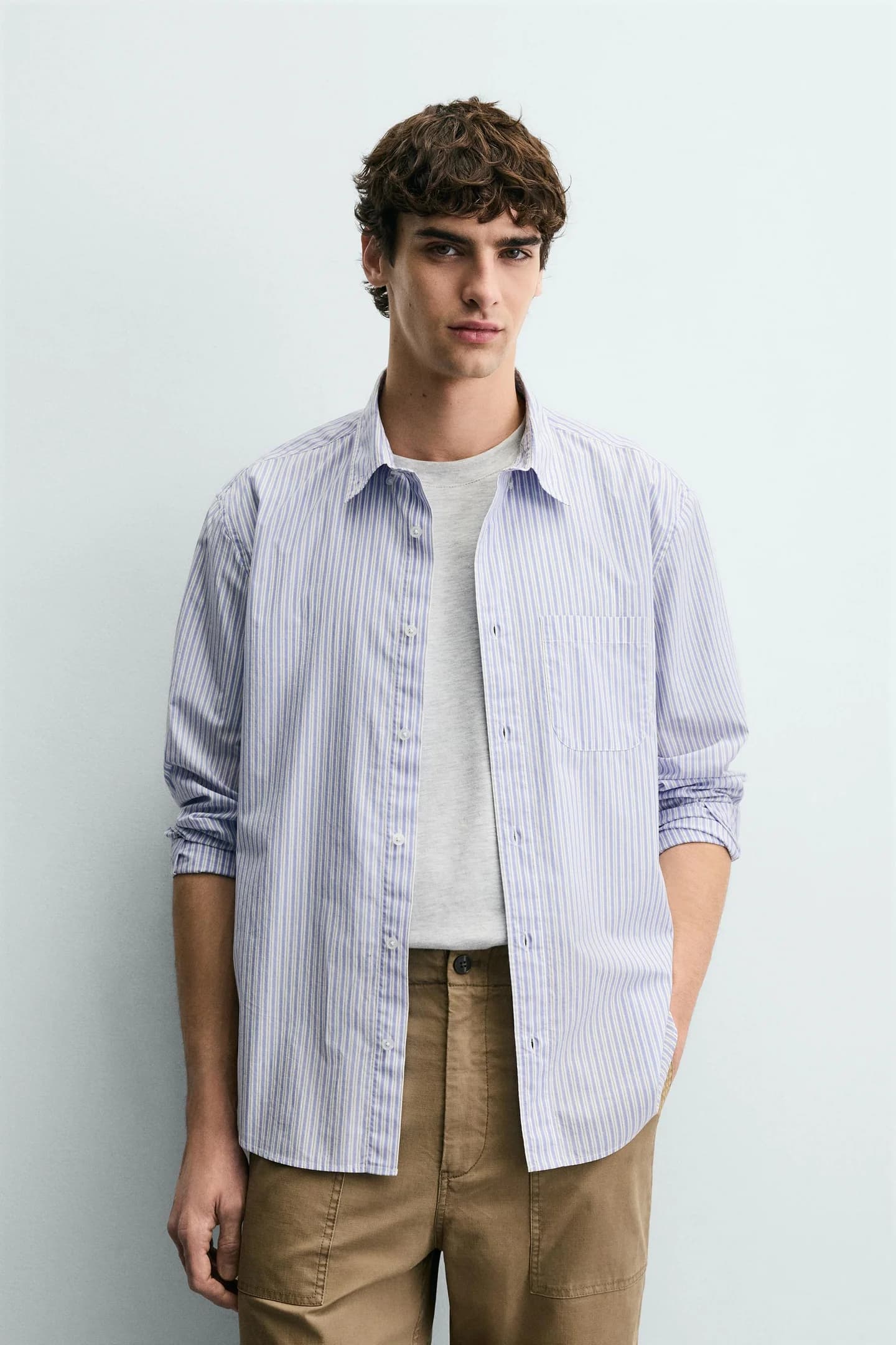 ПОЛОСКАЯ РУБАШКА С КАРМАНОМ