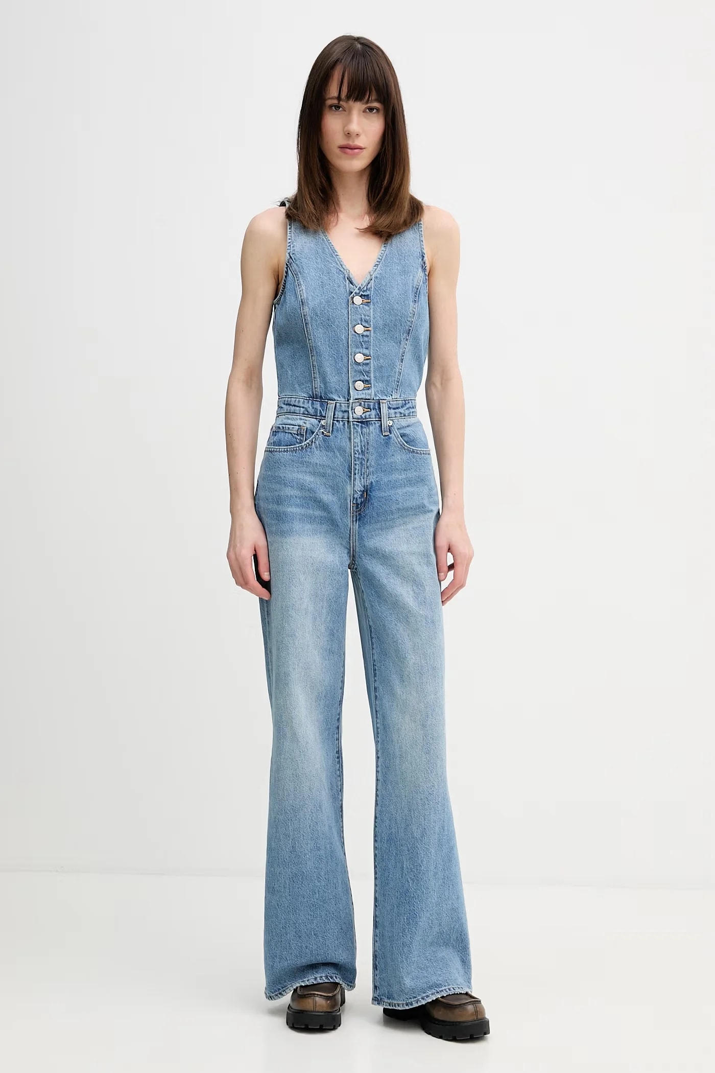 Джинсовый комбинезон DNM VEST WIDELG