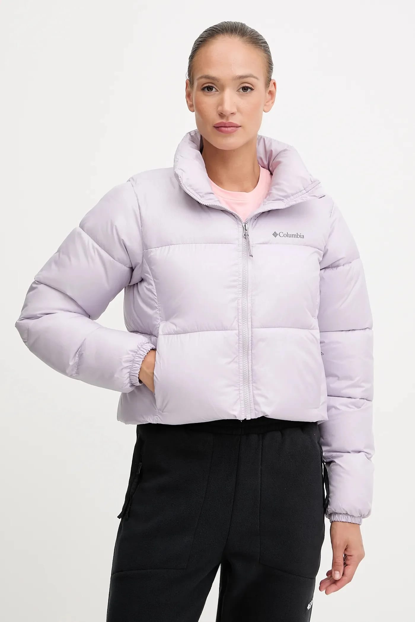 Пуховая куртка Colorblock фиолетовая для женщин