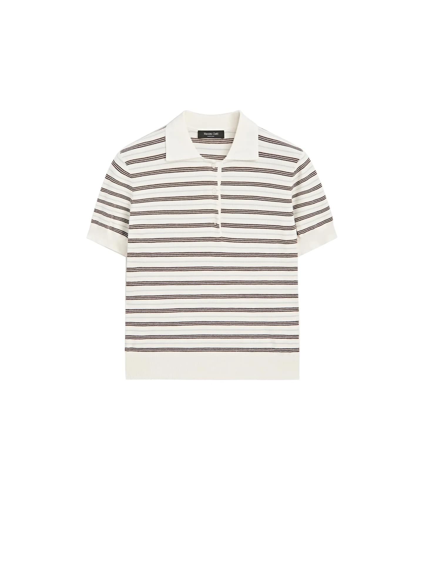 Полосатая рубашка-поло с короткими рукавами