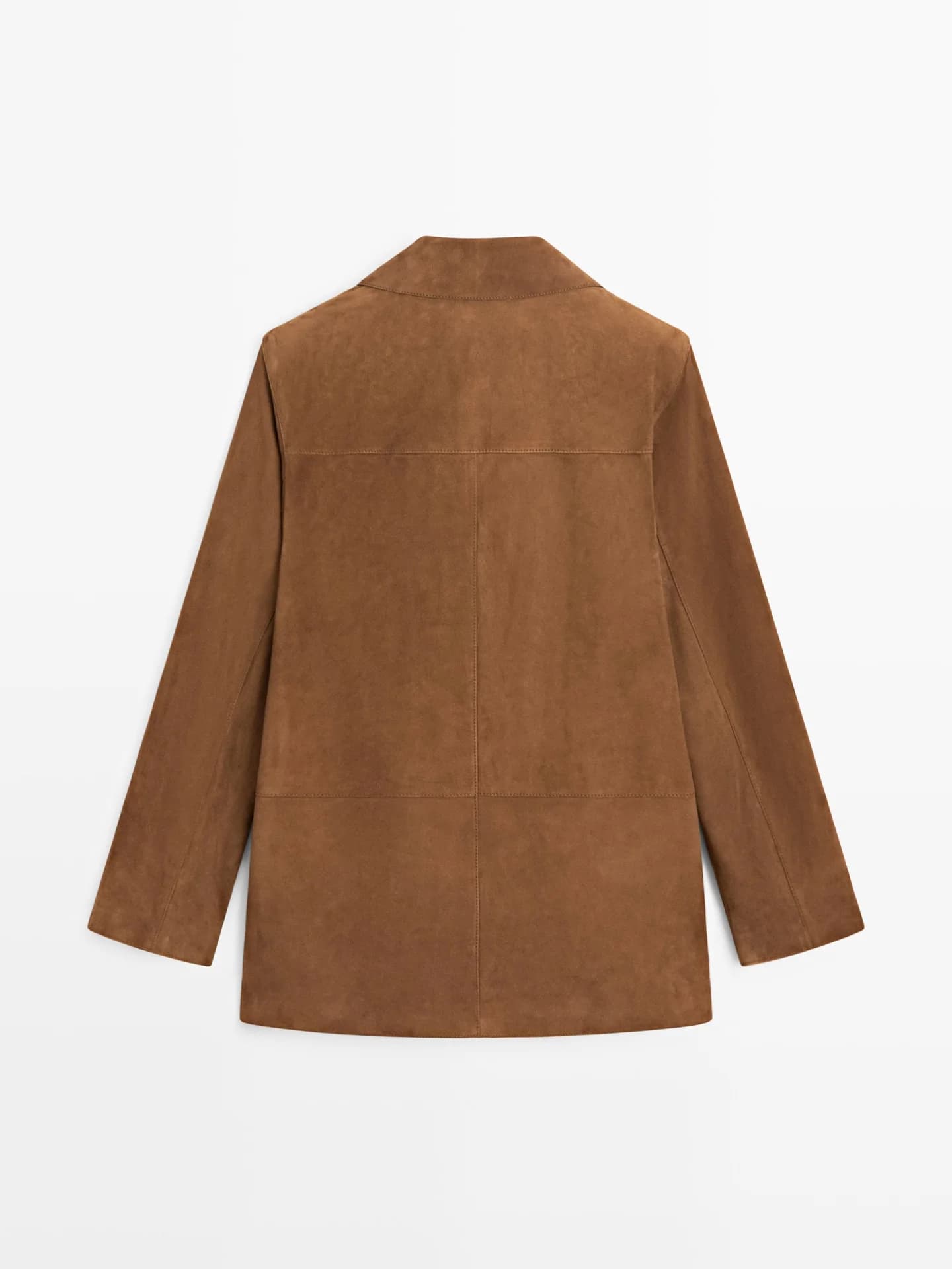 Куртка с лацканами из кожи и замши