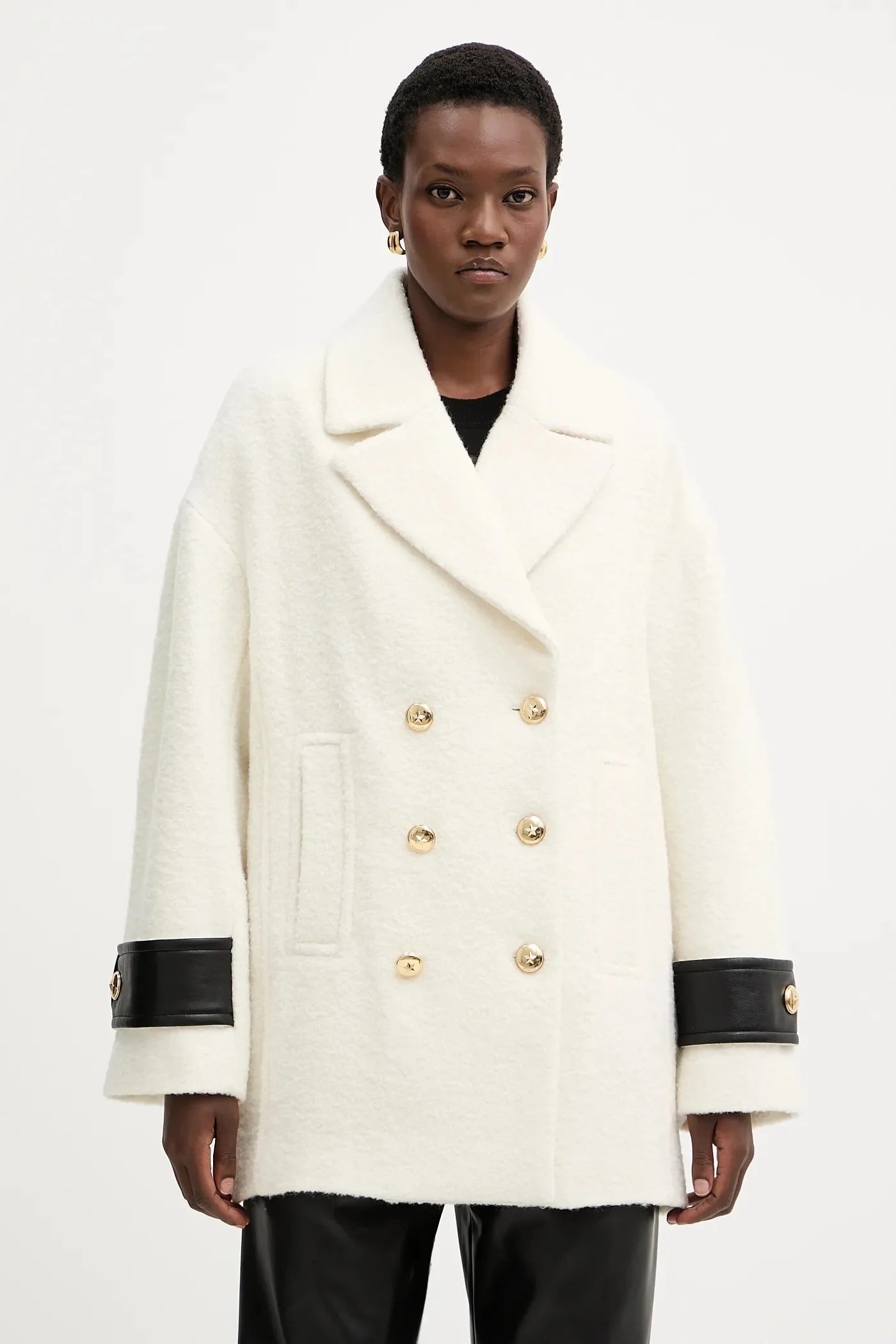 Пальто из смесовой шерсти бежевое для мужчин